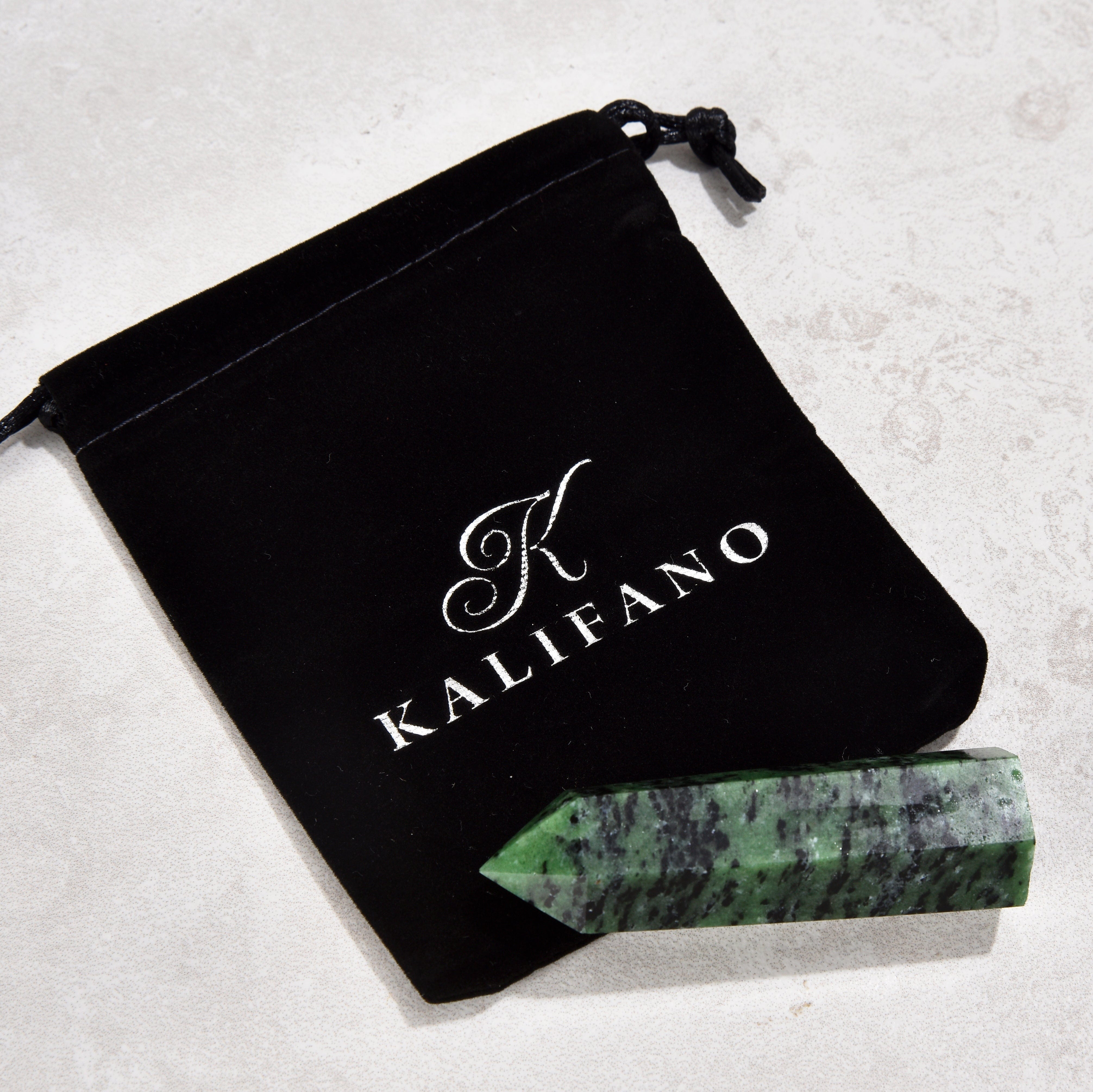 KALIFANO Gemstone Carvings 3.5" Ruby Zoisite Obelisk Tower Gemstone Carving GOT810-RZ