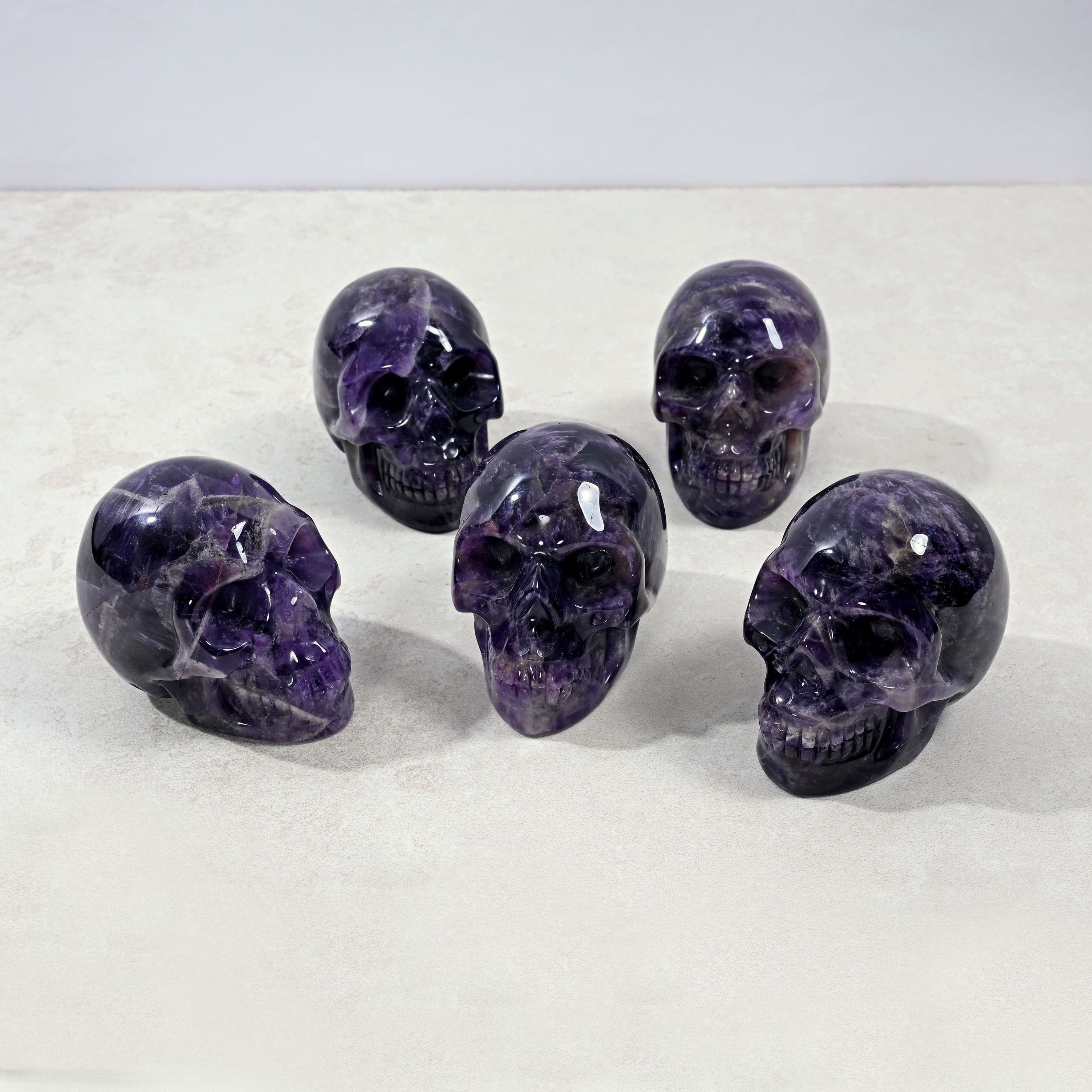 Kalifano Gemstone Carvings 3" Amethyst Skull Natural Gemstone Carving CV110-SK-AM