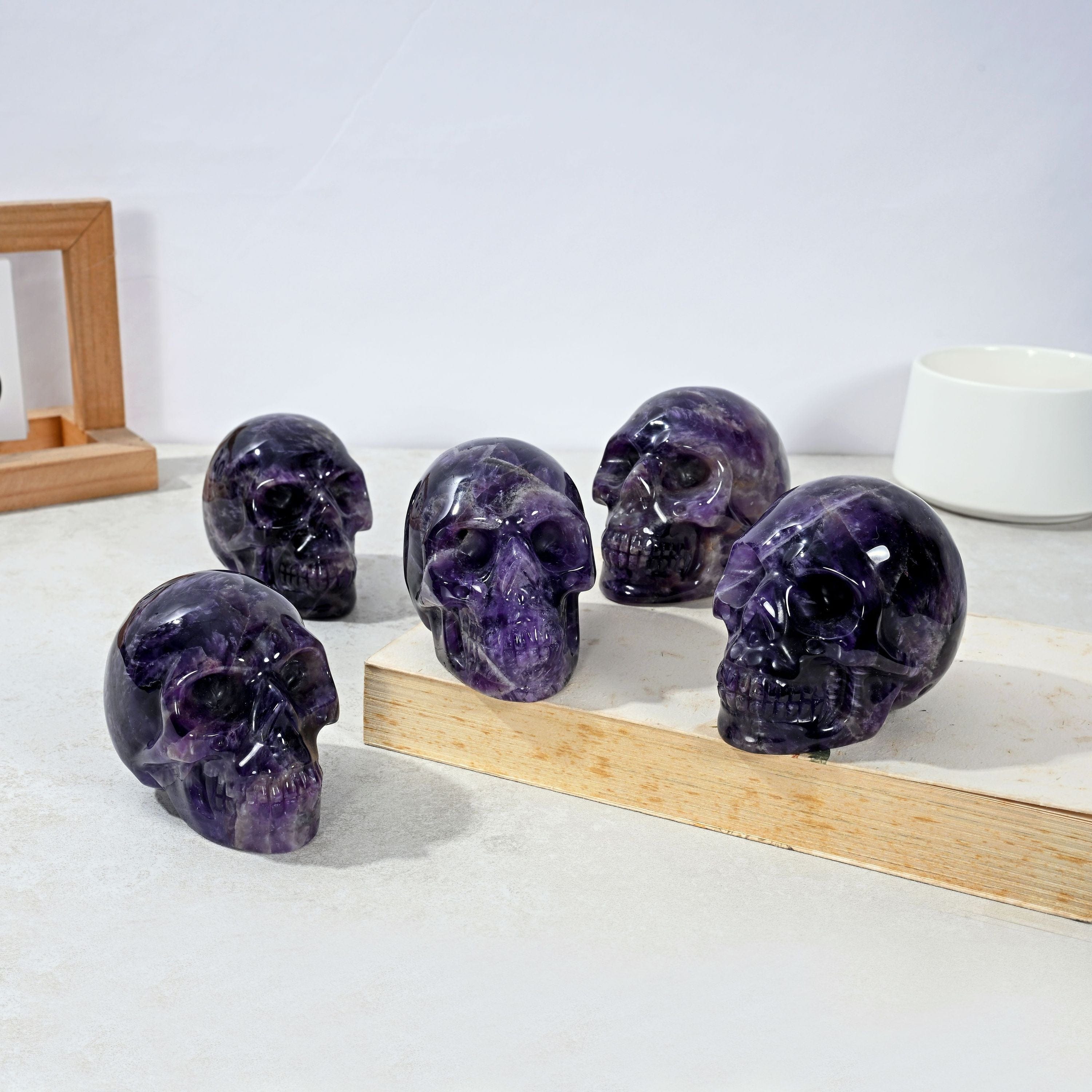 Kalifano Gemstone Carvings 3" Amethyst Skull Natural Gemstone Carving CV110-SK-AM