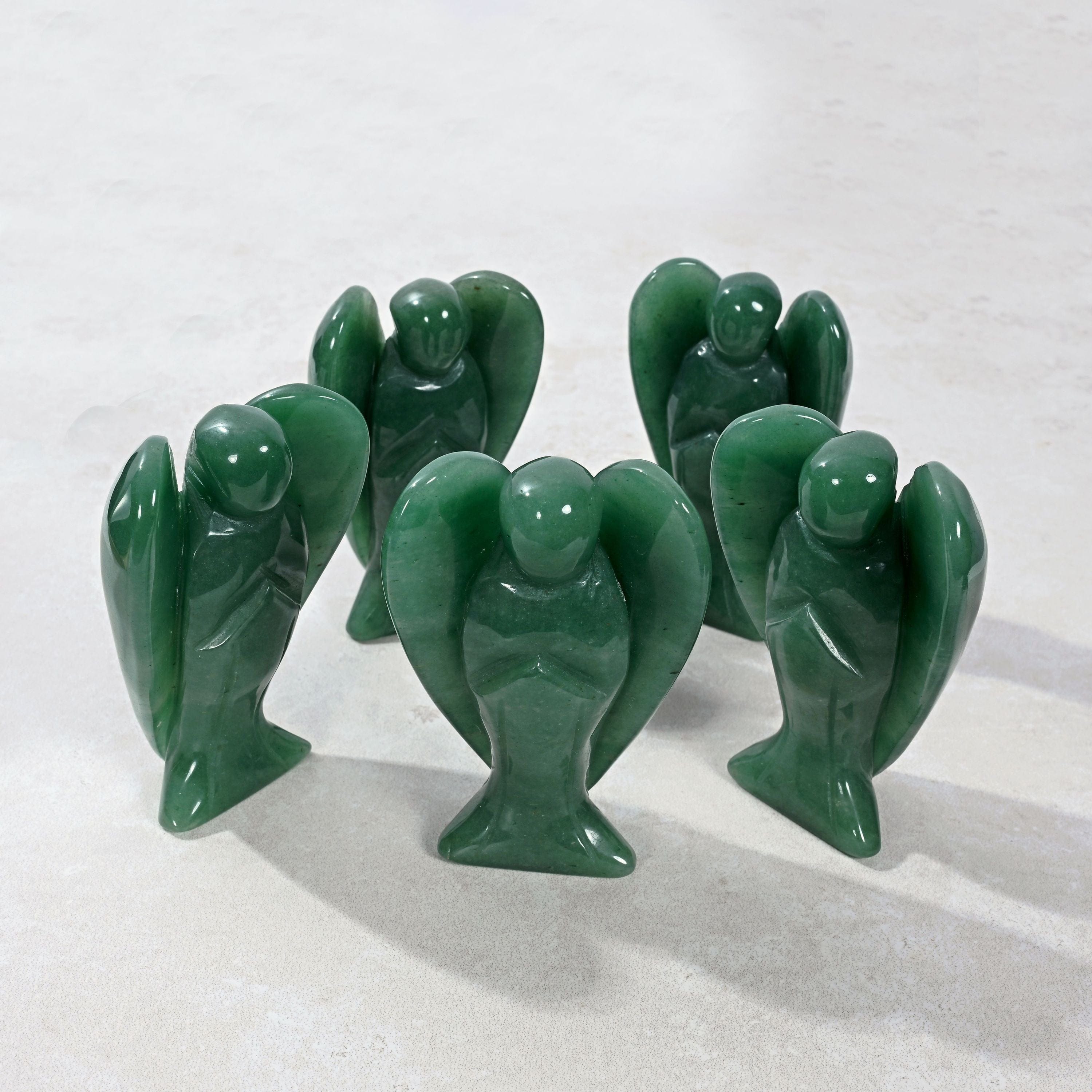 Kalifano Gemstone Carvings 3" Aventurine Angel Natural Gemstone Carving CV52-A-AV