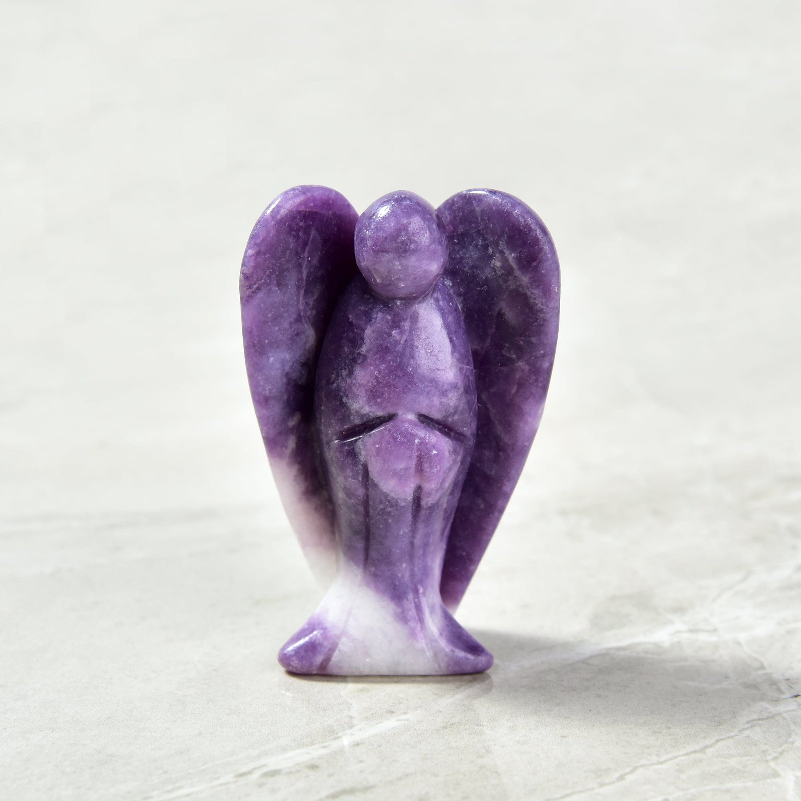 KALIFANO Gemstone Carvings 3" Lepidolite Angel Natural Gemstone Carving CV40-A-LD