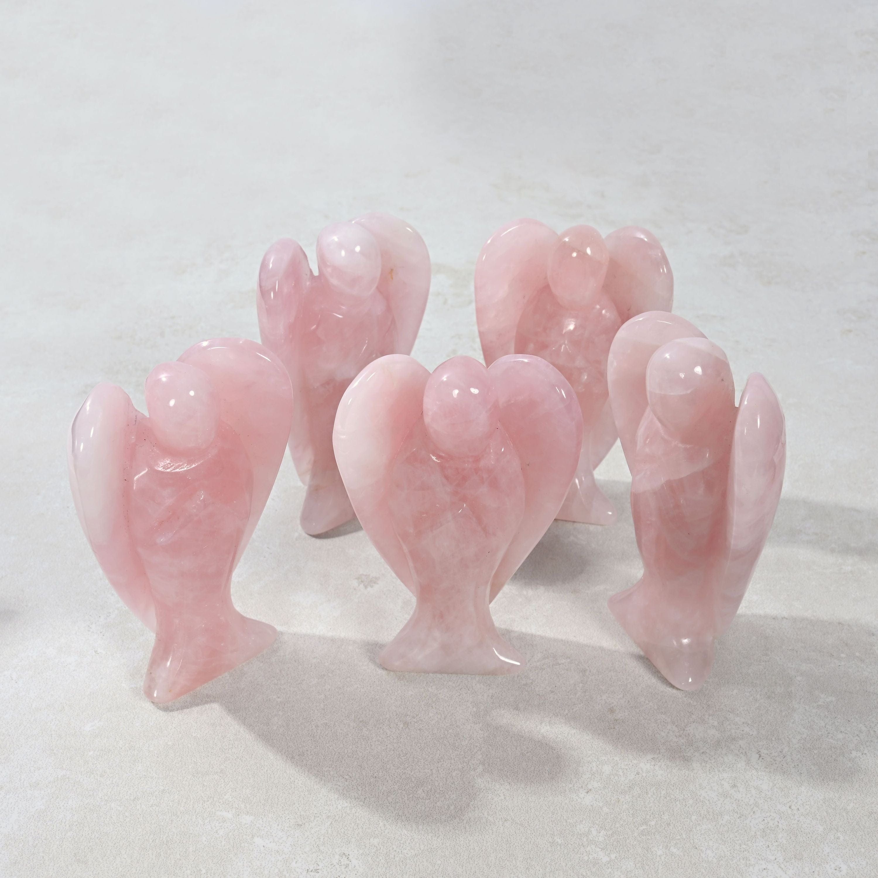 Kalifano Gemstone Carvings 3" Rose Quartz Angel Natural Gemstone Carving CV52-A-RQ