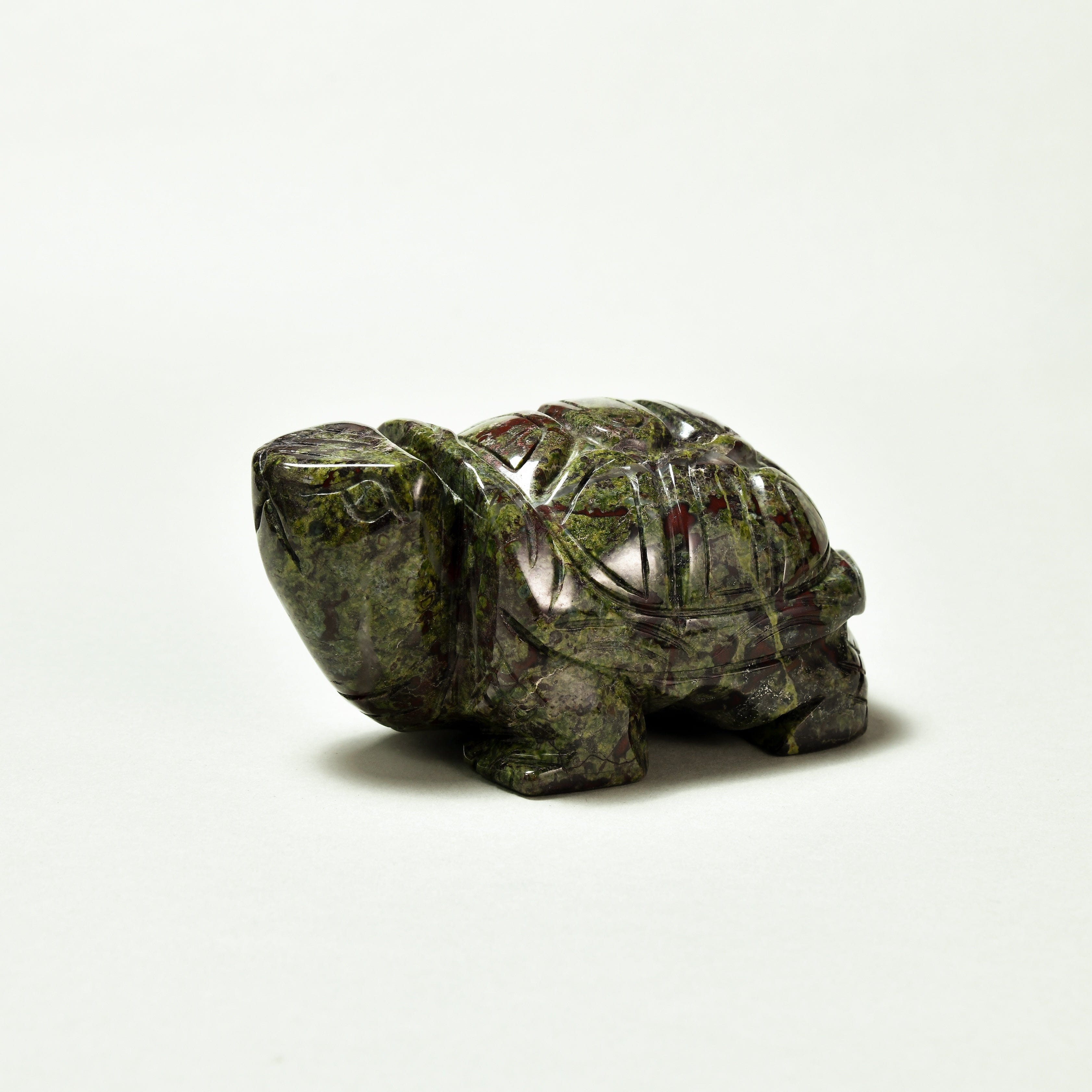KALIFANO Gemstone Carvings 4" Blood Stone Turtle Natural Gemstone Carving CV140-T-BS