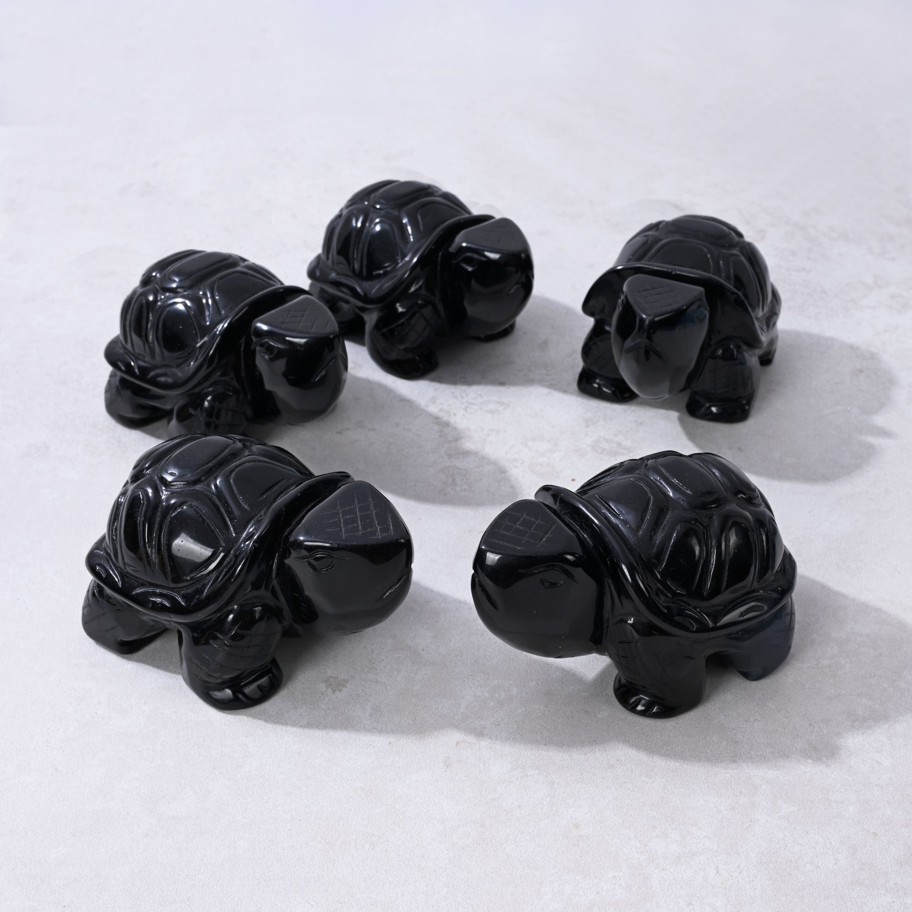 Kalifano Gemstone Carvings 4" Obsidian Turtle Natural Gemstone Carving CV140-T-OB