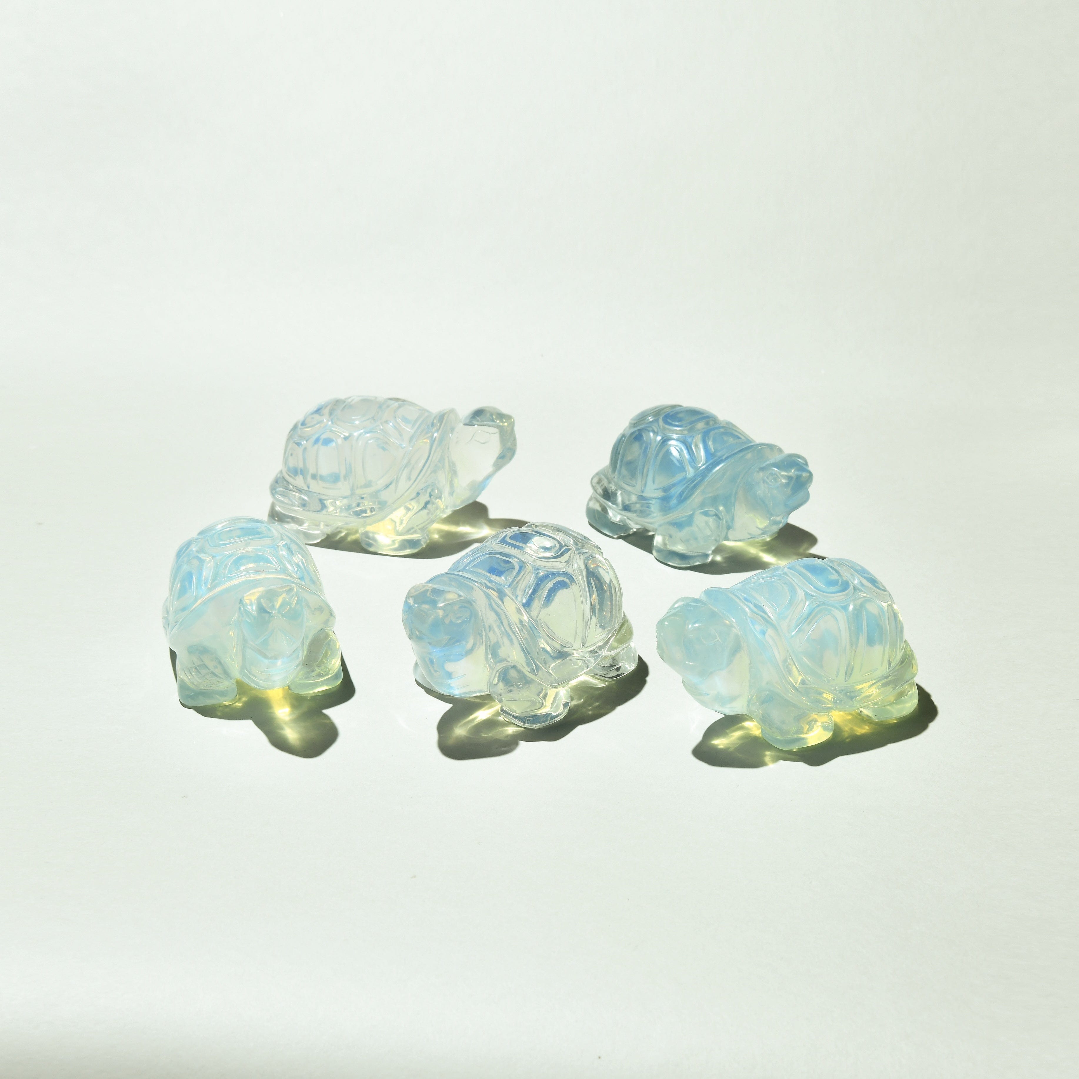KALIFANO Gemstone Carvings 4" Opalite Moonstone Turtle Natural Gemstone Carving CV140-T-MS