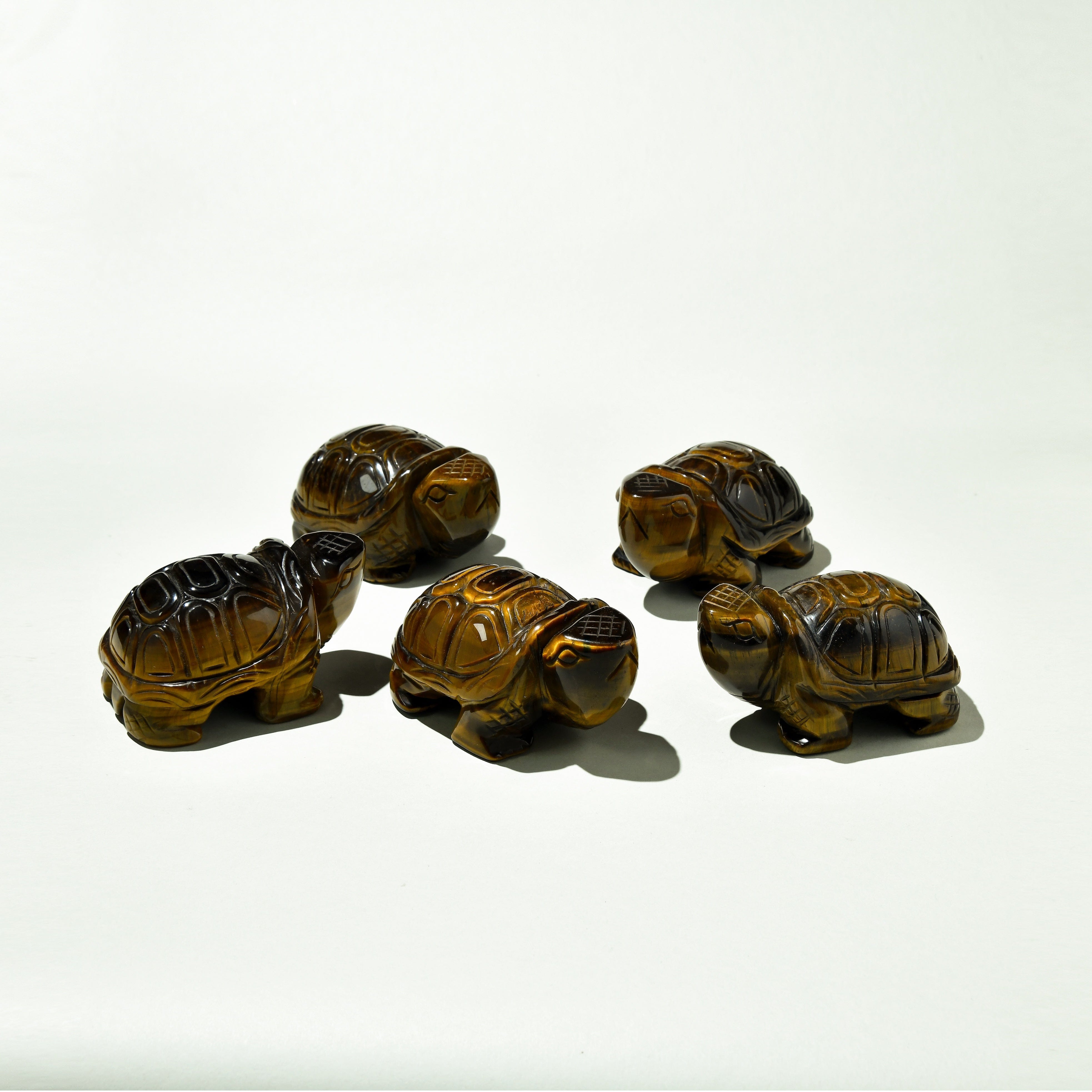 KALIFANO Gemstone Carvings 4" Tiger Eye Turtle Natural Gemstone Carving CV140-T-TE