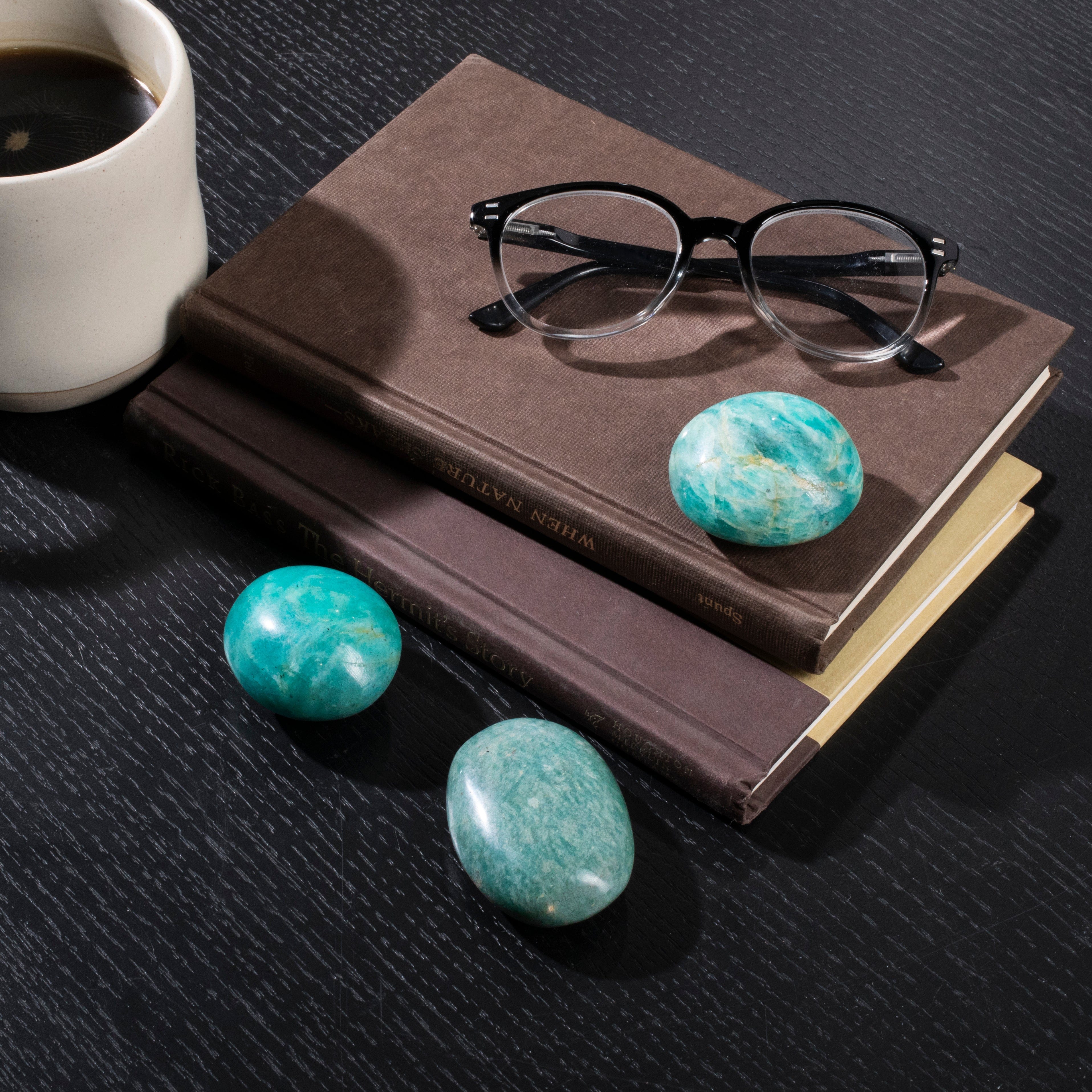 KALIFANO Gemstone Carvings Amazonite Palm Stone PS60-AZ