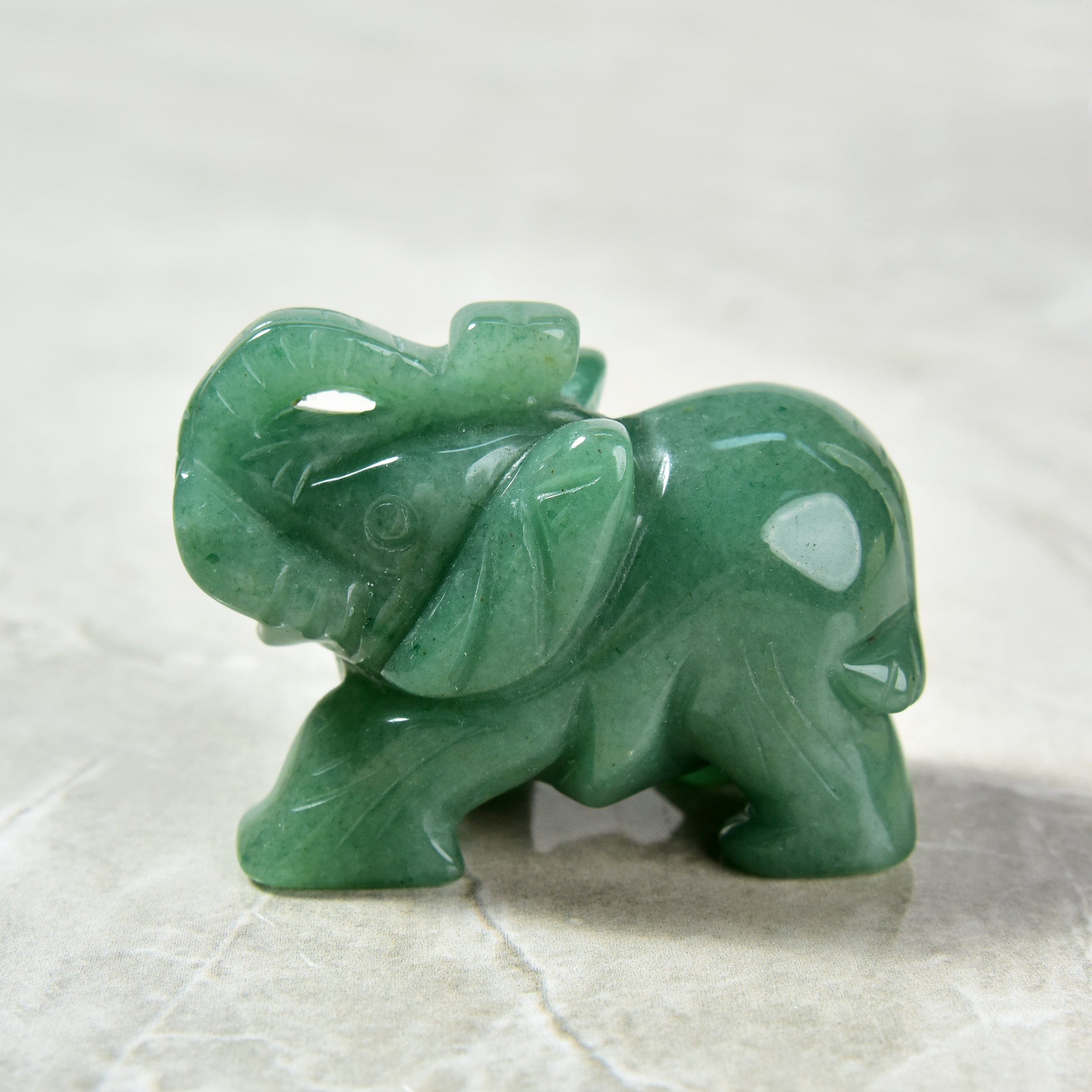 Kalifano Gemstone Carvings Aventurine Elephant Carving CV25-E-AV