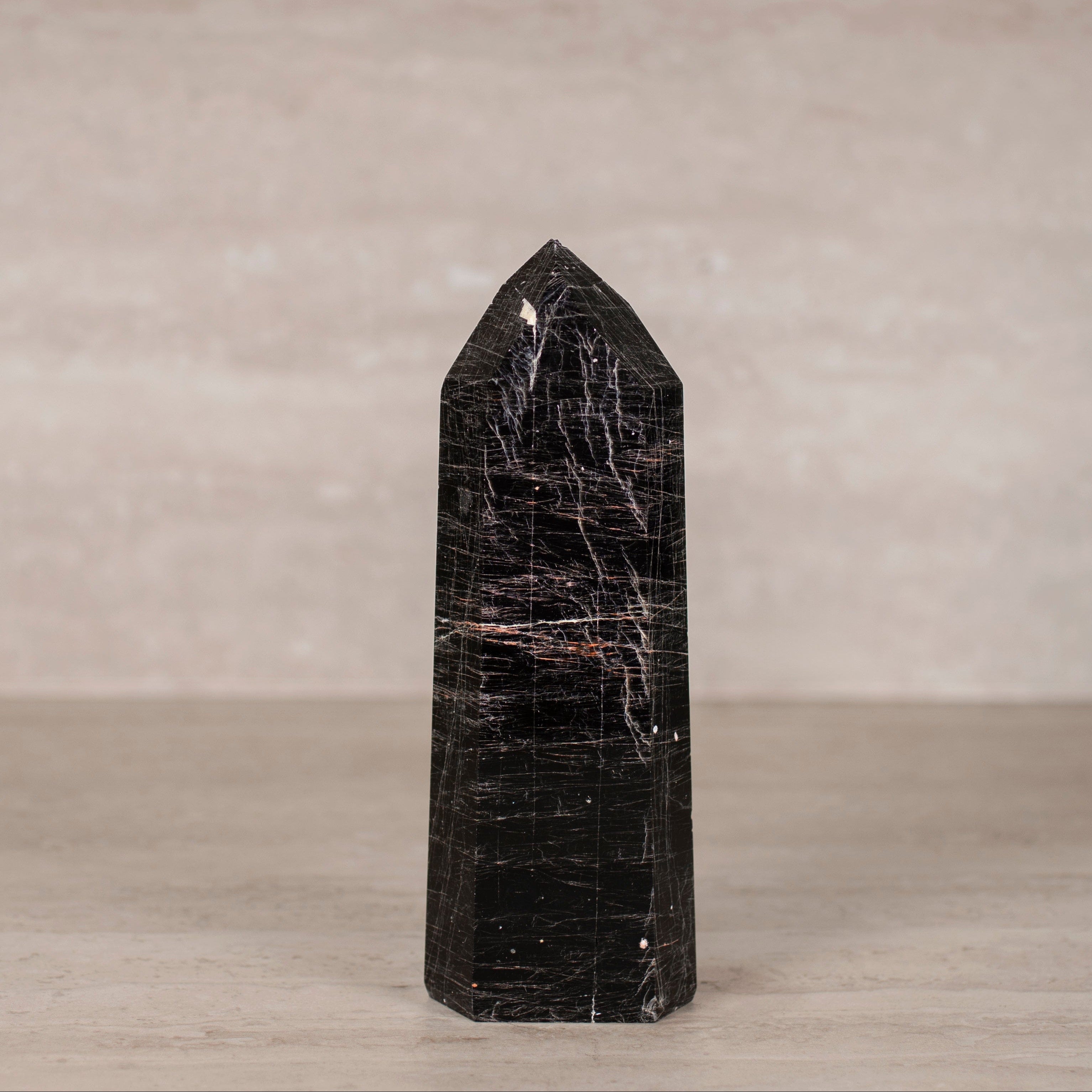 KALIFANO Gemstone Carvings Black Tourmaline Obelisk Tower Gemstone Carving from Brazil - 8.5" / 1,100 grams BTOB1100.002
