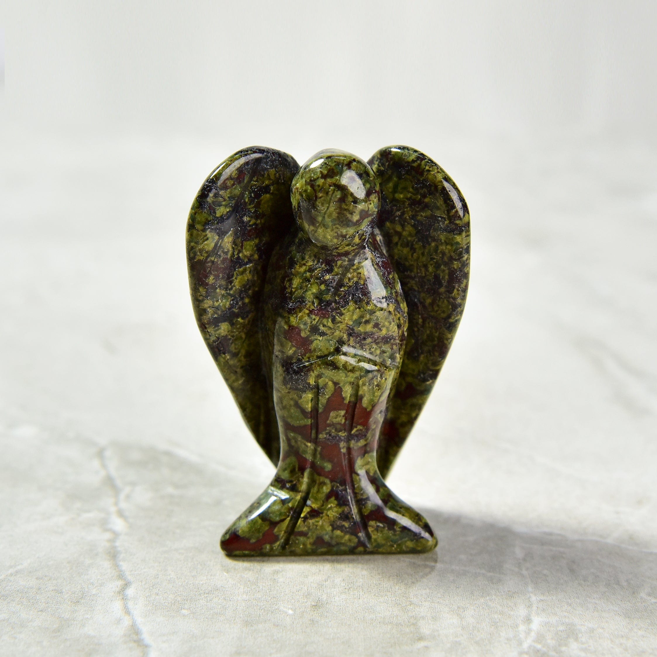 Kalifano Gemstone Carvings Bloodstone Angel 2'' Natural Gemstone Carving CV13-A-BS