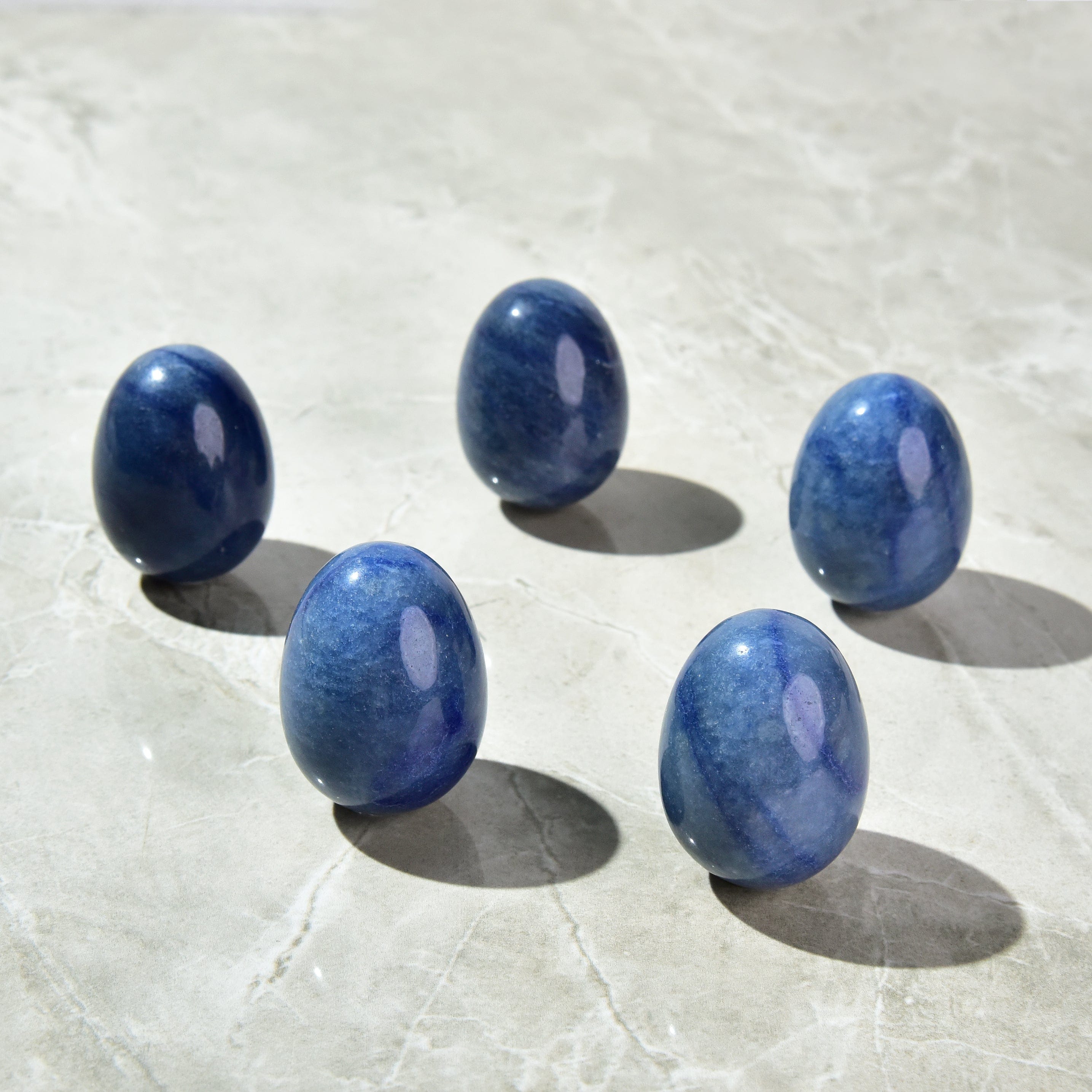Kalifano Gemstone Carvings Blue Aventurine Egg Natural Gemstone Carving CV14-EG-BA