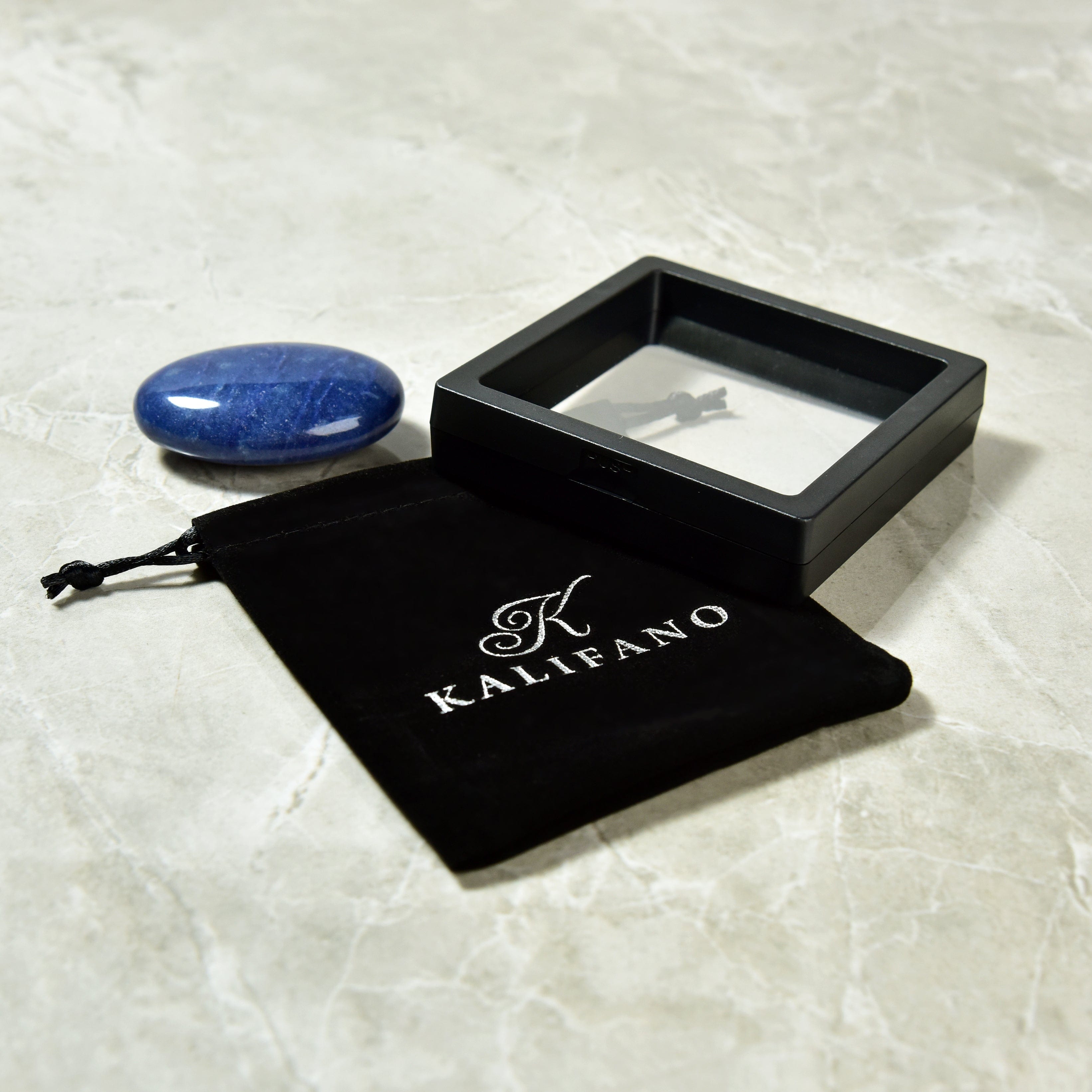 KALIFANO Gemstone Carvings Blue Aventurine Palm Stone Natural Gemstone Carving PS60-BA