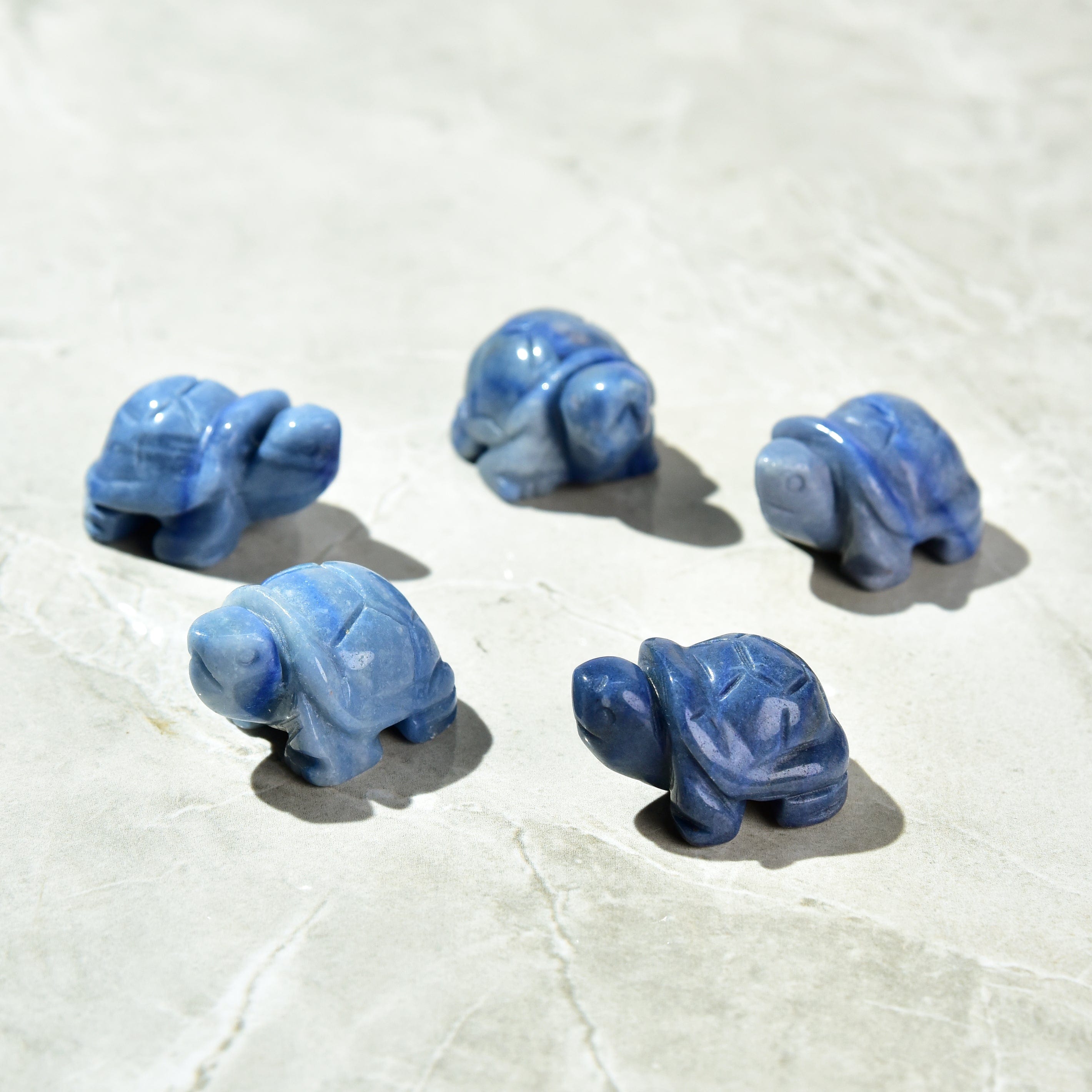 Kalifano Gemstone Carvings Blue Aventurine Turtle 1.5" Gemstone Carving CV13-T-BA