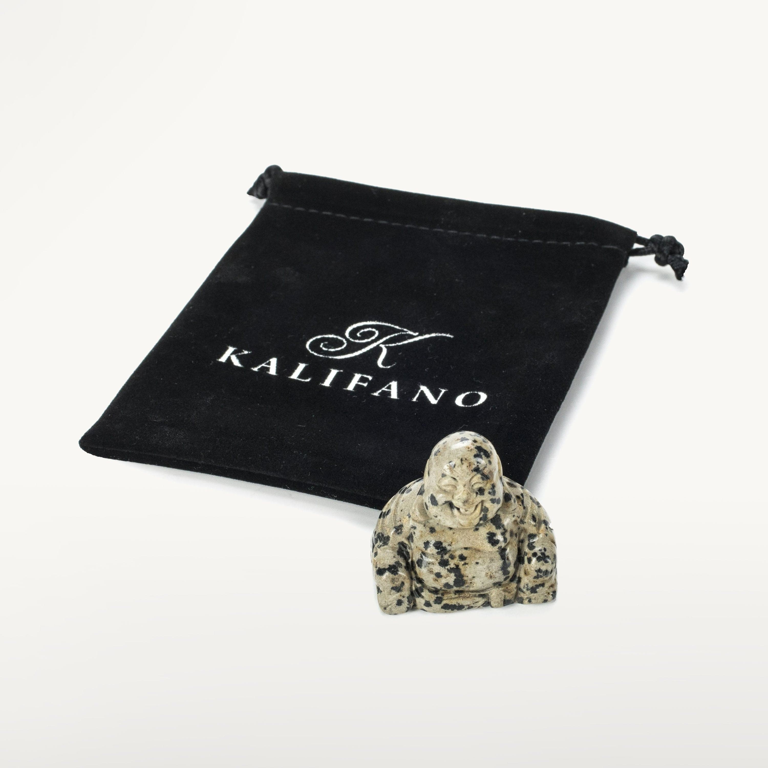 Kalifano Gemstone Carvings Dalmation Jasper Buddha 1.5'' Natural Gemstone Carving CV15-B-DJ