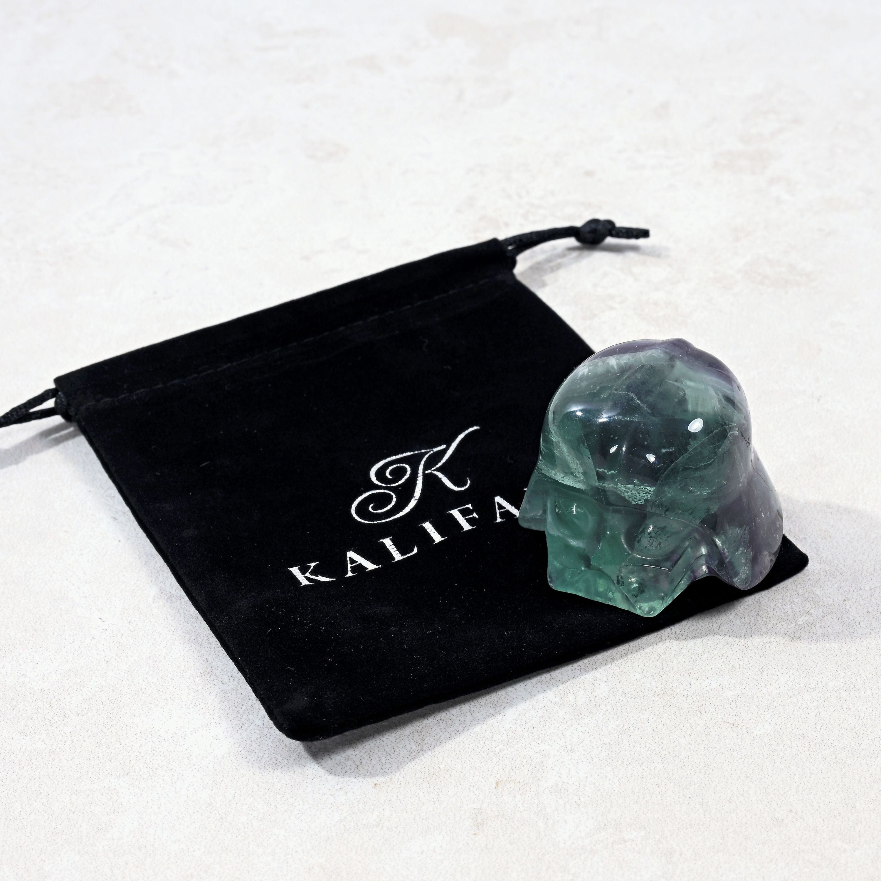 Kalifano Gemstone Carvings Darth Vader Fluorite Natural Gemstone Carving CV22-DV-FE