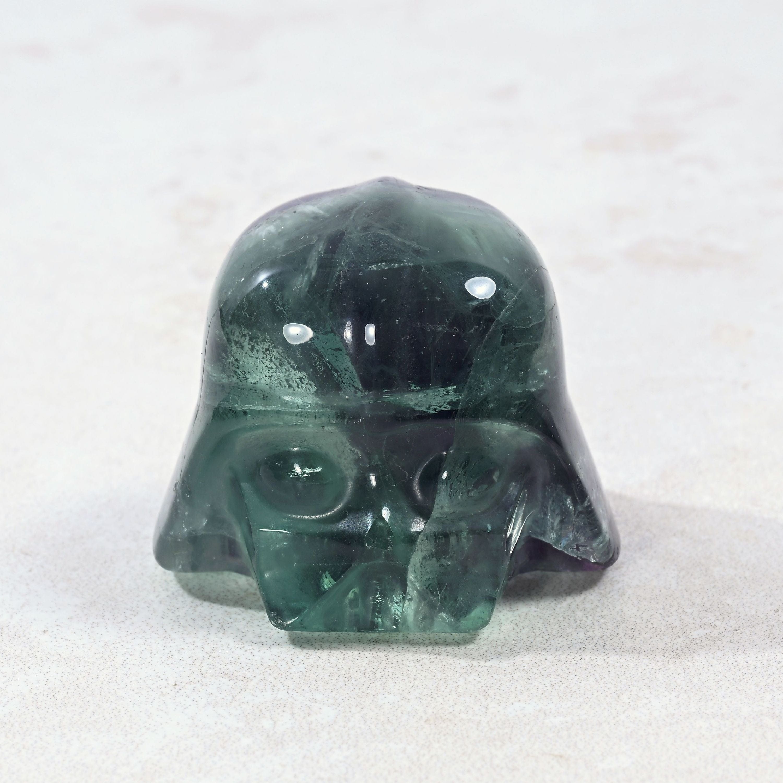 Kalifano Gemstone Carvings Darth Vader Fluorite Natural Gemstone Carving CV22-DV-FE