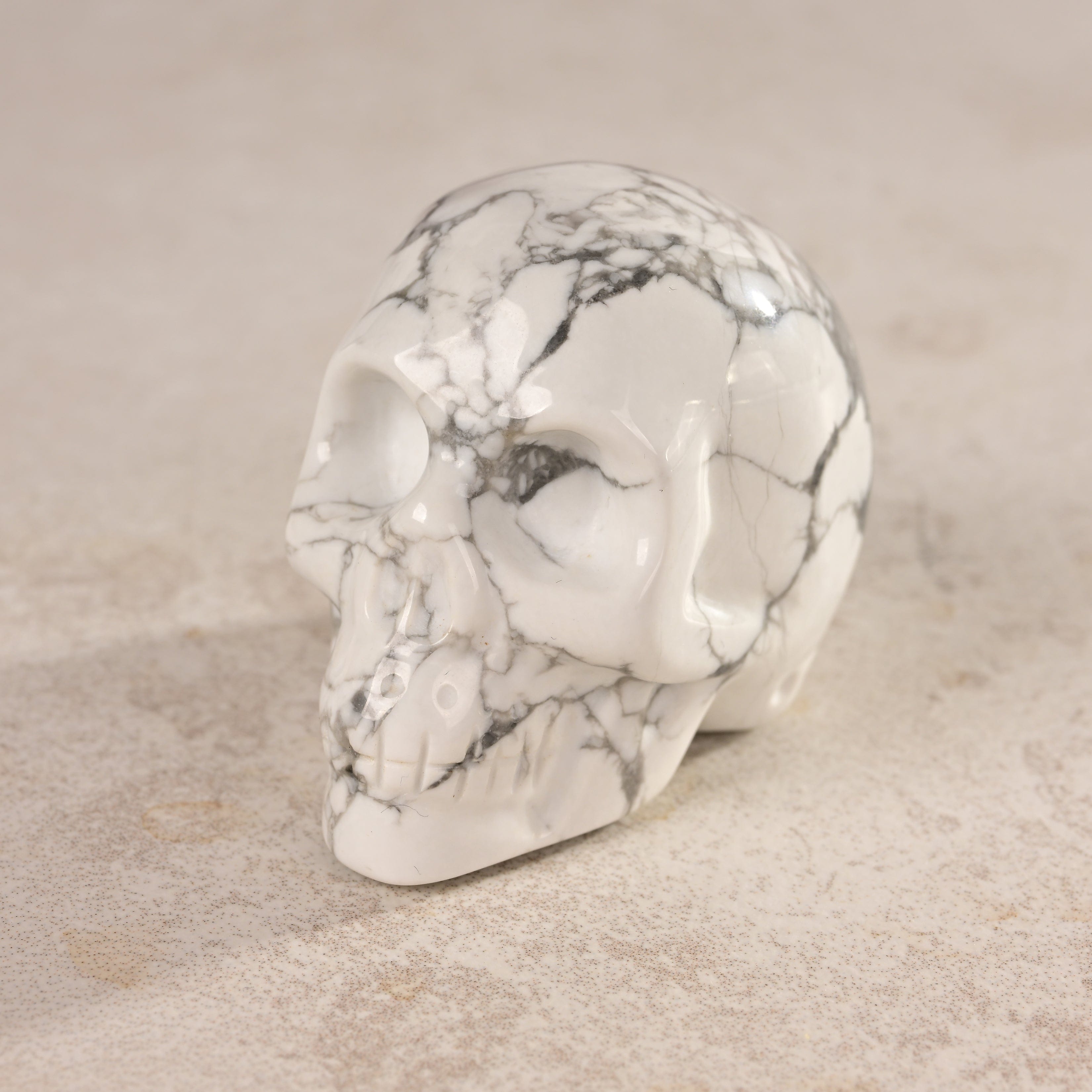 Kalifano Gemstone Carvings Howlite Skull 2'' Natural Gemstone Carving CV29-SK-HT