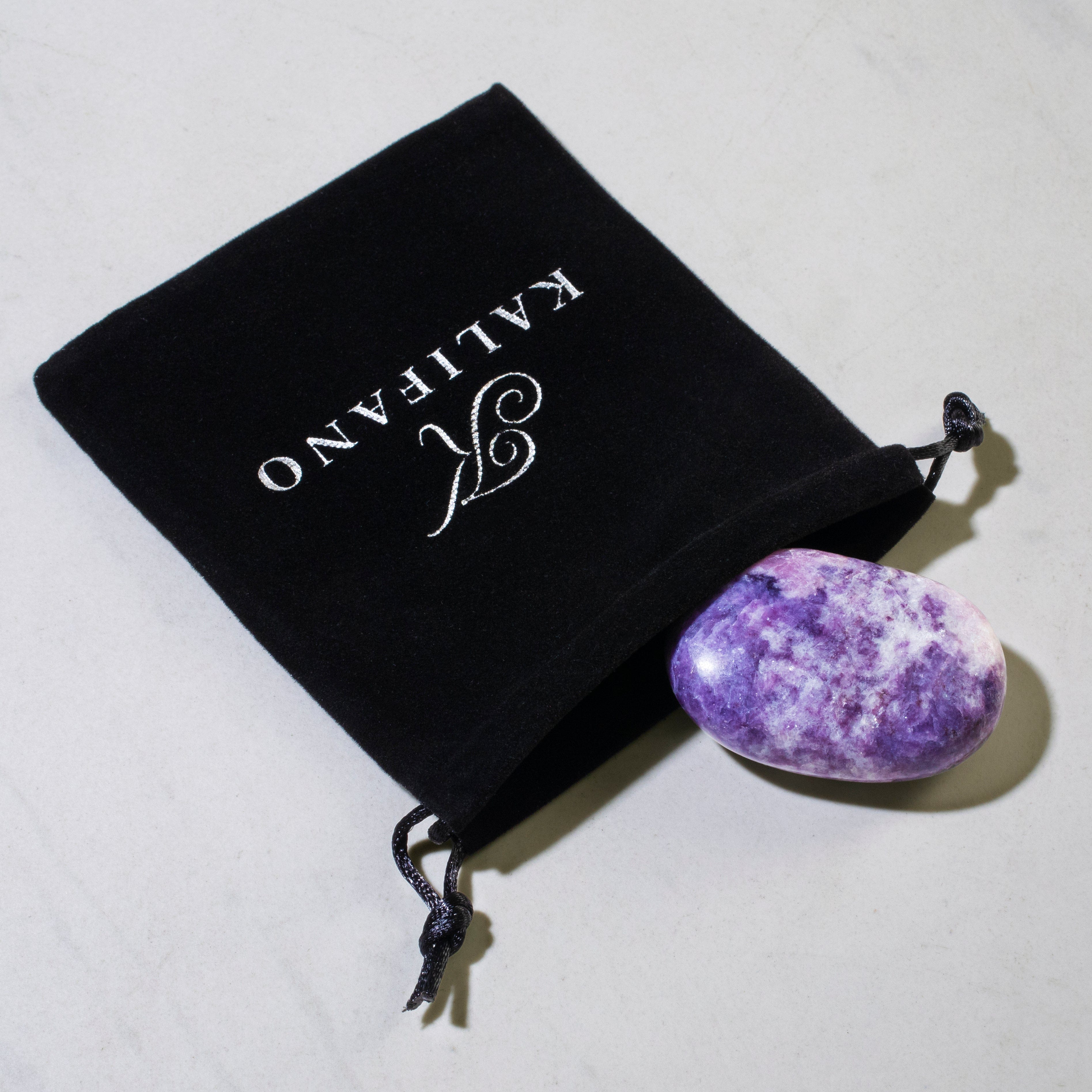 KALIFANO Gemstone Carvings Lepidolite Palm Stone PS60-LD