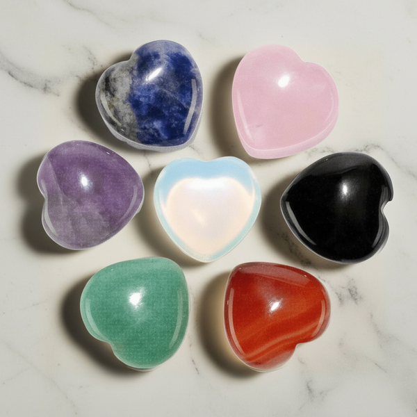 KALIFANO | Mini Gemstone Heart Bundle with Healing and Calming Effects