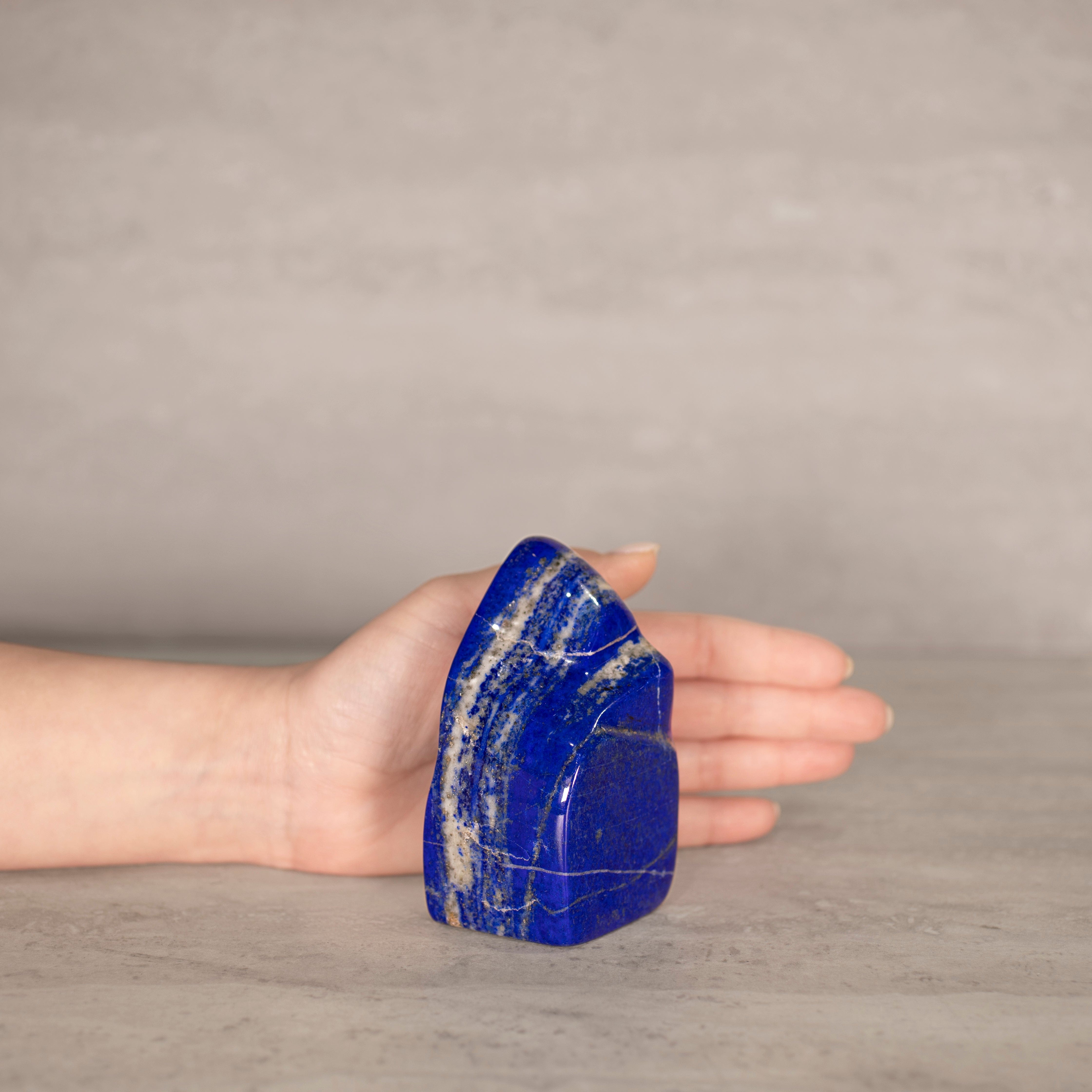 KALIFANO Gemstone Carvings Natural Lapis Lazuli Freeform from Afghanistan - 4" / 430 grams LP900.015