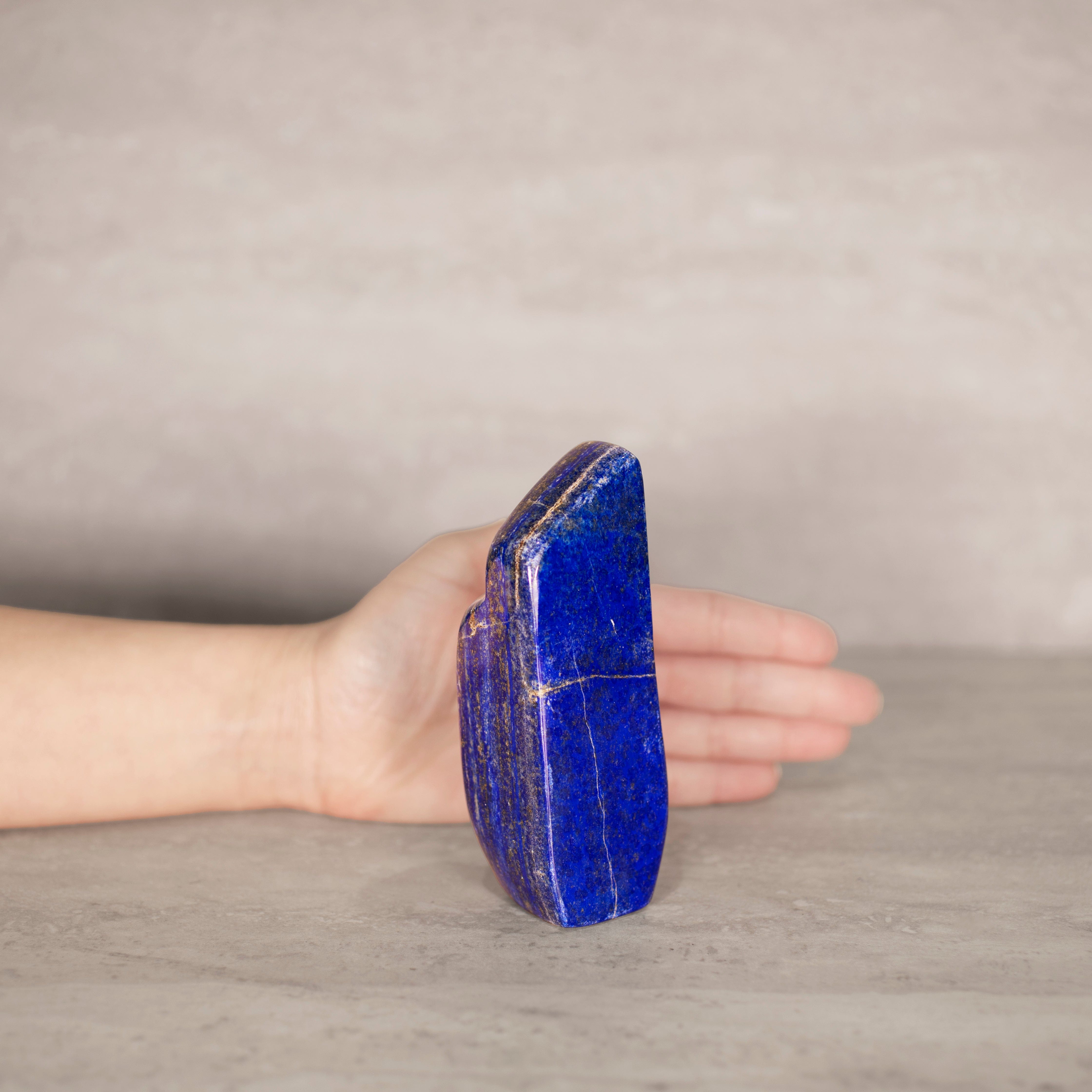 KALIFANO Gemstone Carvings Natural Lapis Lazuli Freeform from Afghanistan - 6" / 400 grams LP800.006