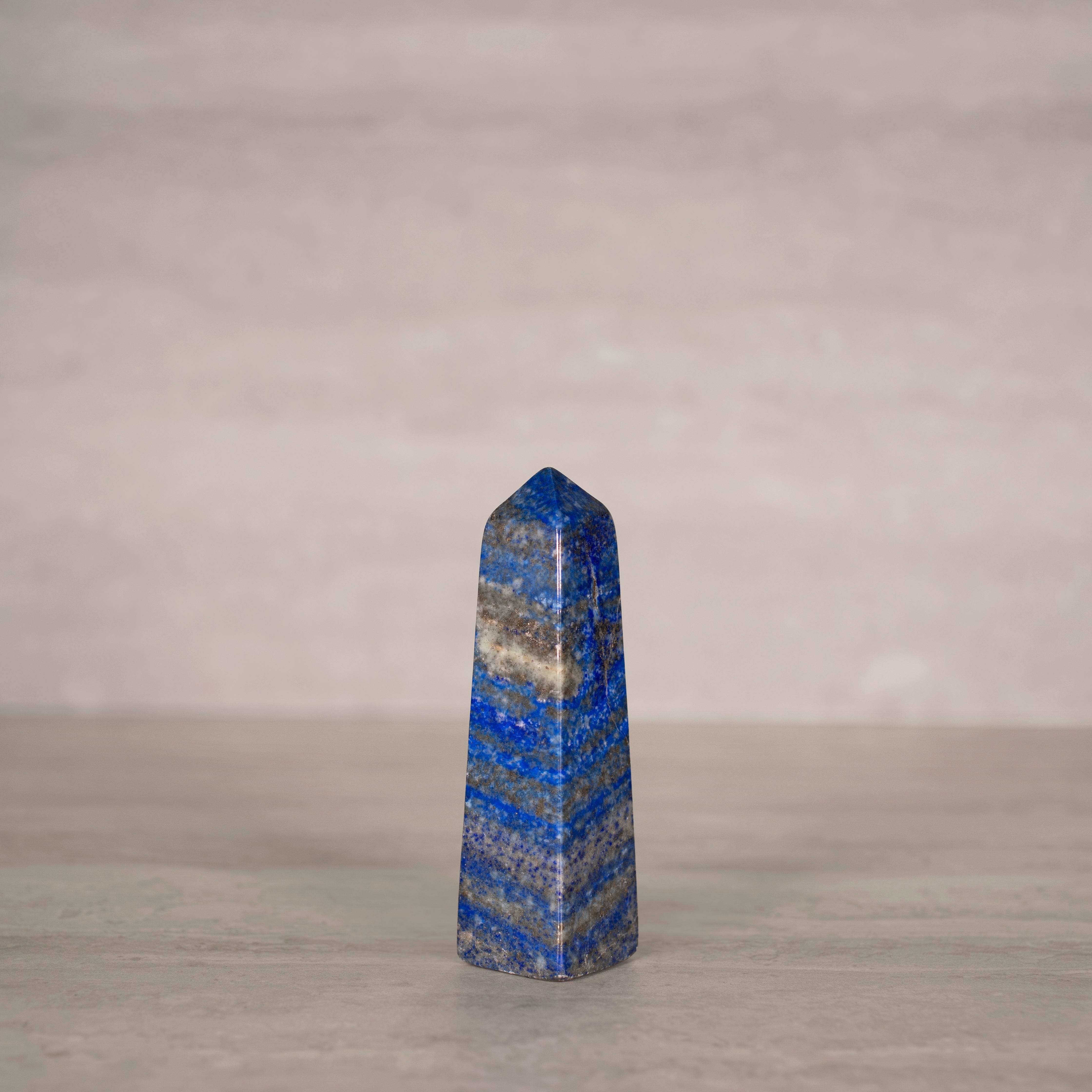 KALIFANO Gemstone Carvings Natural Lapis Lazuli Polished Obelisk from Afghanistan - 5.25" / 342 grams LPOB700.006