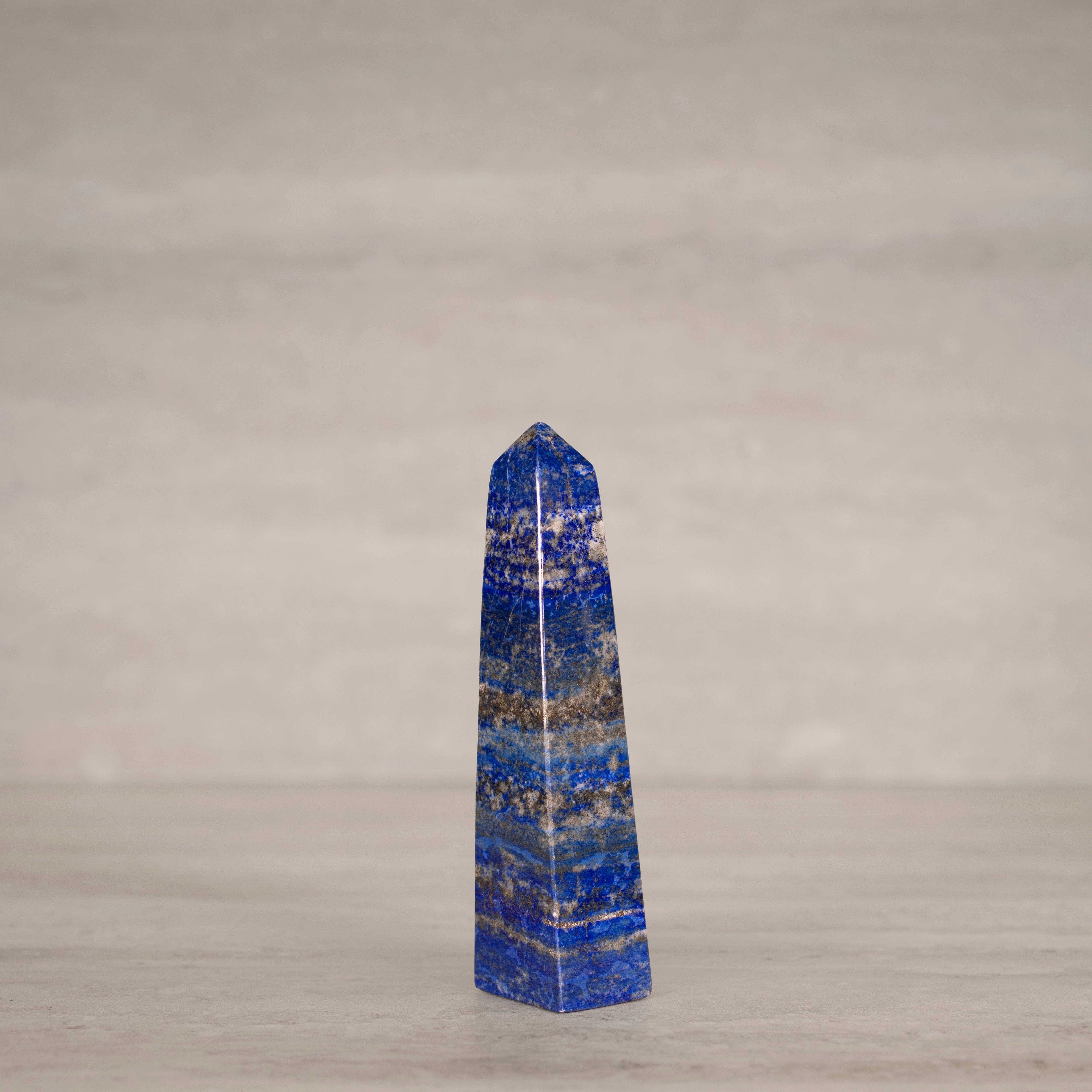 KALIFANO Gemstone Carvings Natural Lapis Lazuli Polished Obelisk from Afghanistan - 7" / 515 grams LPOB1100.001