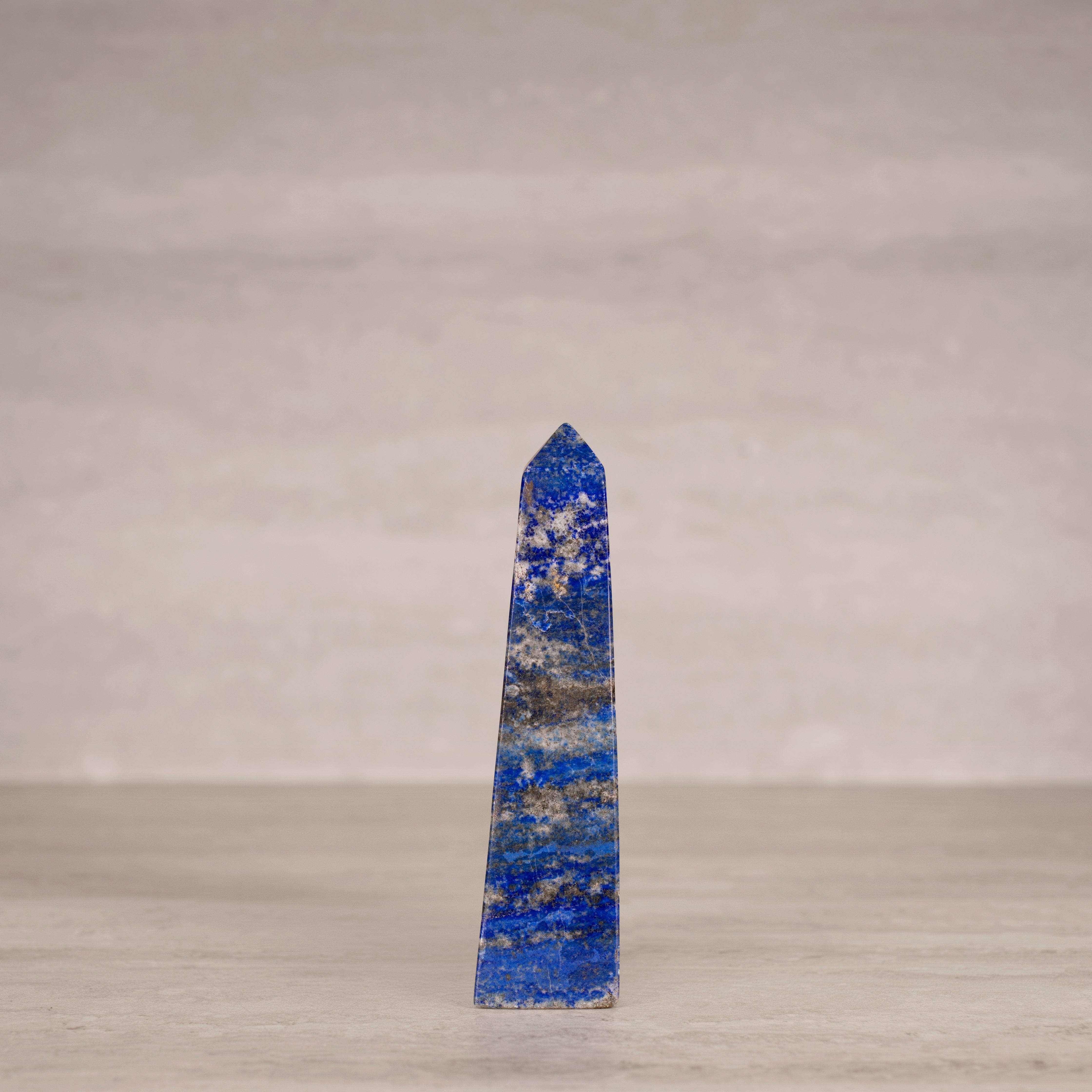 KALIFANO Gemstone Carvings Natural Lapis Lazuli Polished Obelisk from Afghanistan - 7" / 515 grams LPOB1100.001