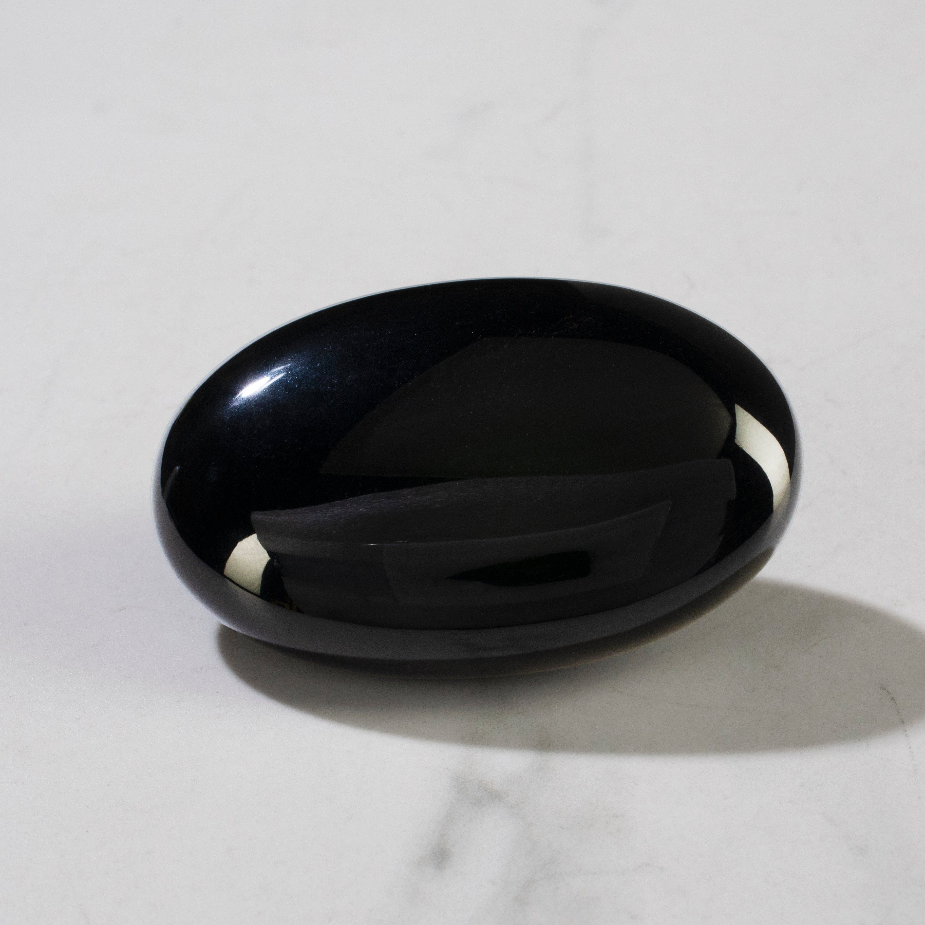 KALIFANO Gemstone Carvings Obsidian Palm Stone PS60-OB