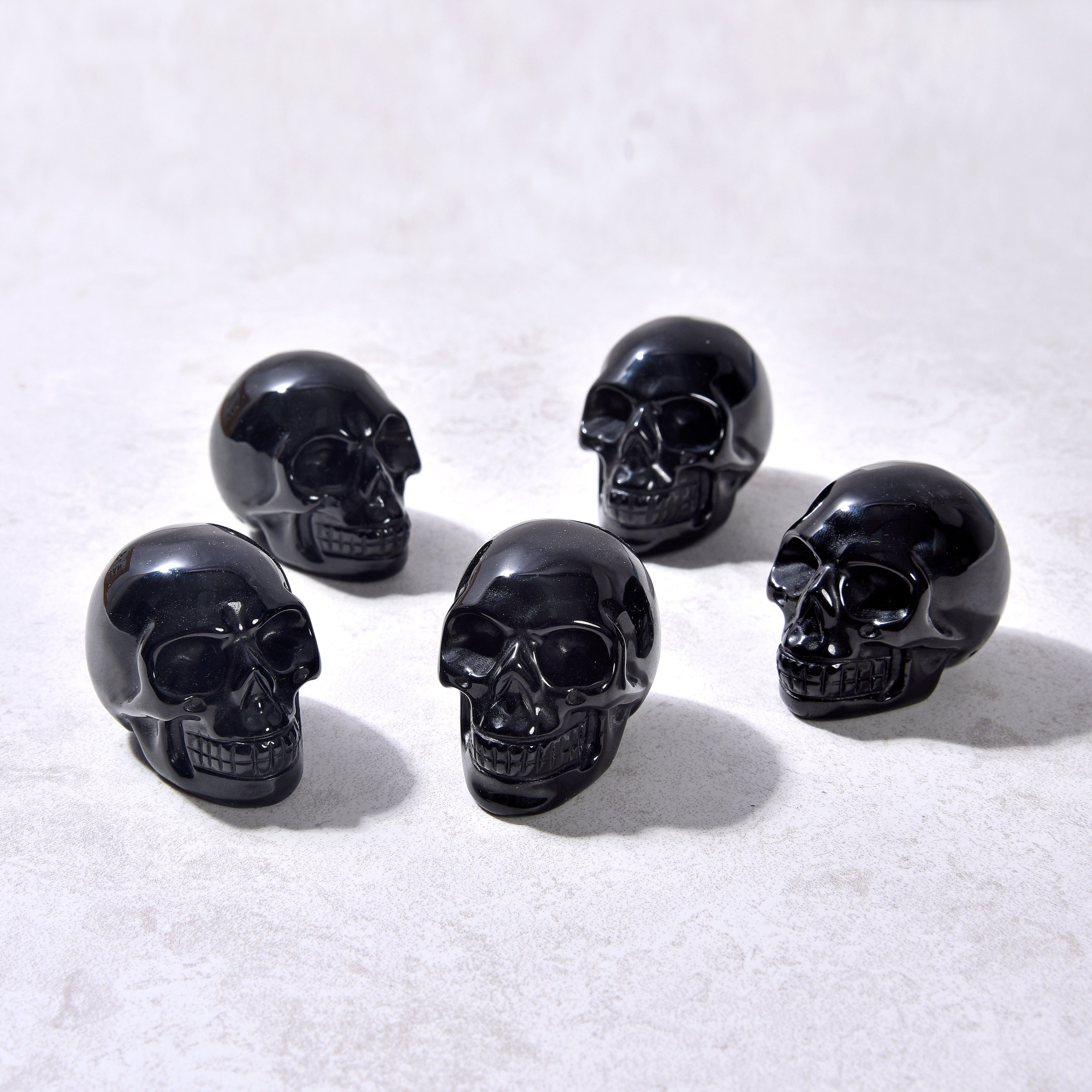 Kalifano Gemstone Carvings Obsidian Skull 2.5" Natural Gemstone Carving CV29-SK-OB