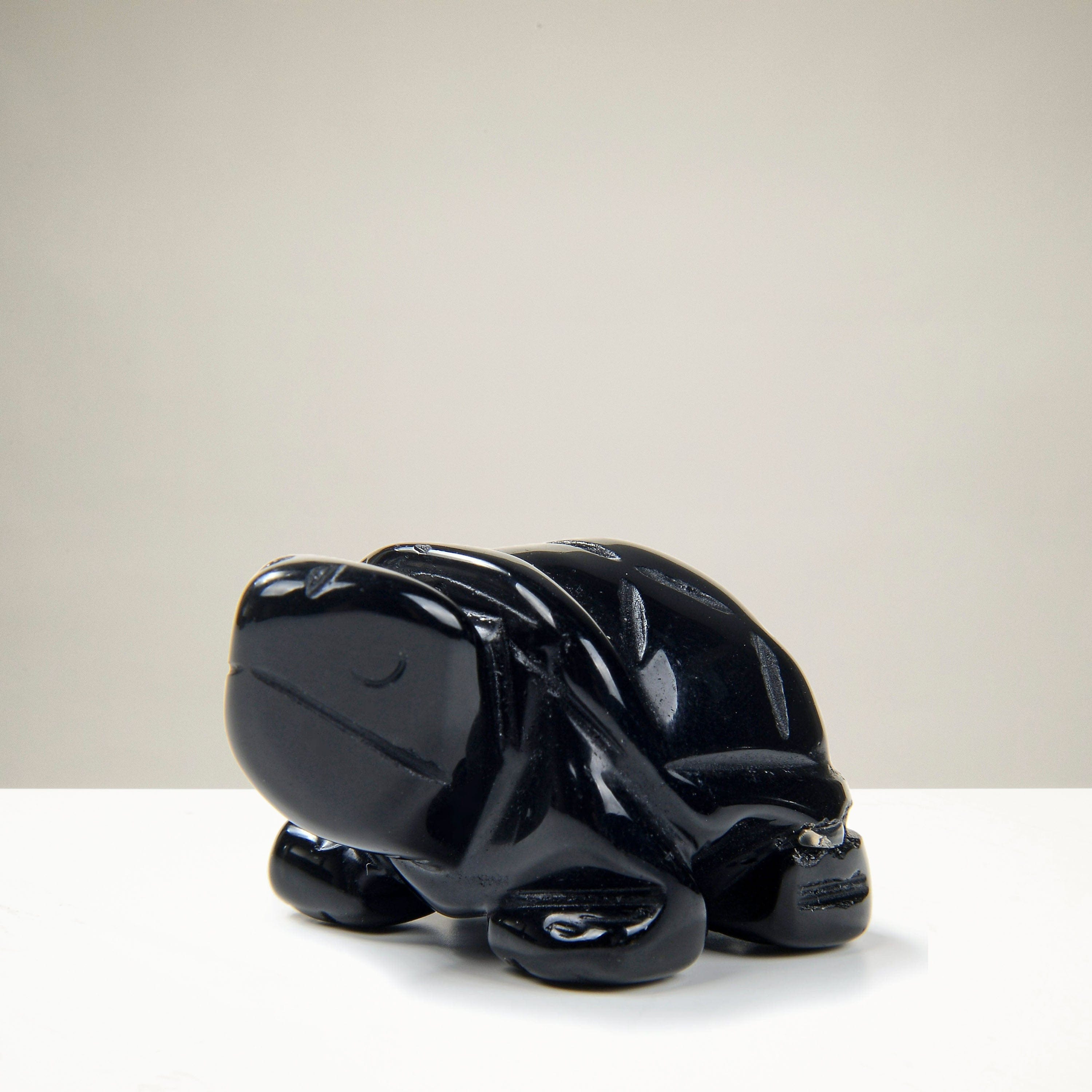 Kalifano Gemstone Carvings Obsidian Turtle 1.5'' Natural Gemstone Carving CV13-T-OB