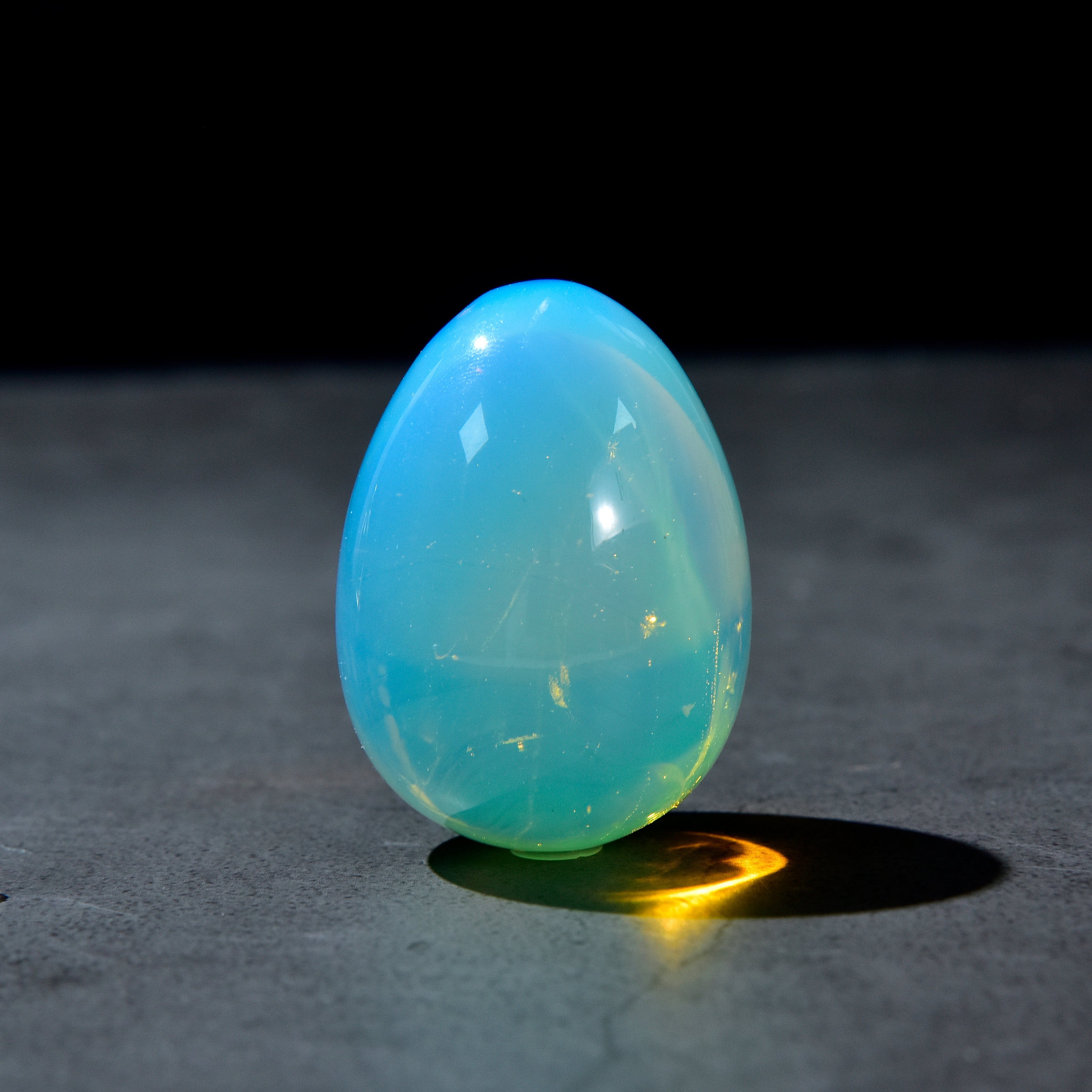 Kalifano Gemstone Carvings Opalite Moonstone Egg Carving CV14-EG-MS