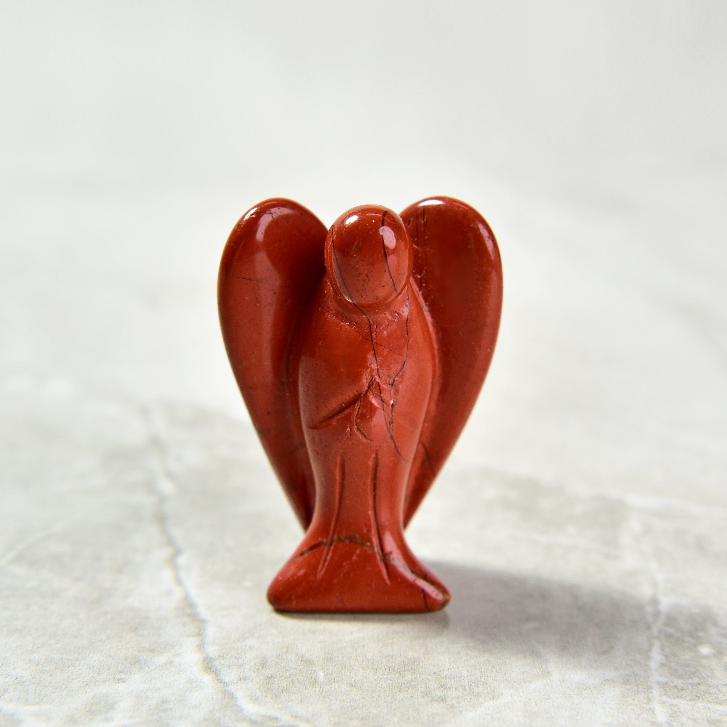 Kalifano Gemstone Carvings Red Jasper Angel 1.5'' Natural Gemstone Carving CV7-A-RJ
