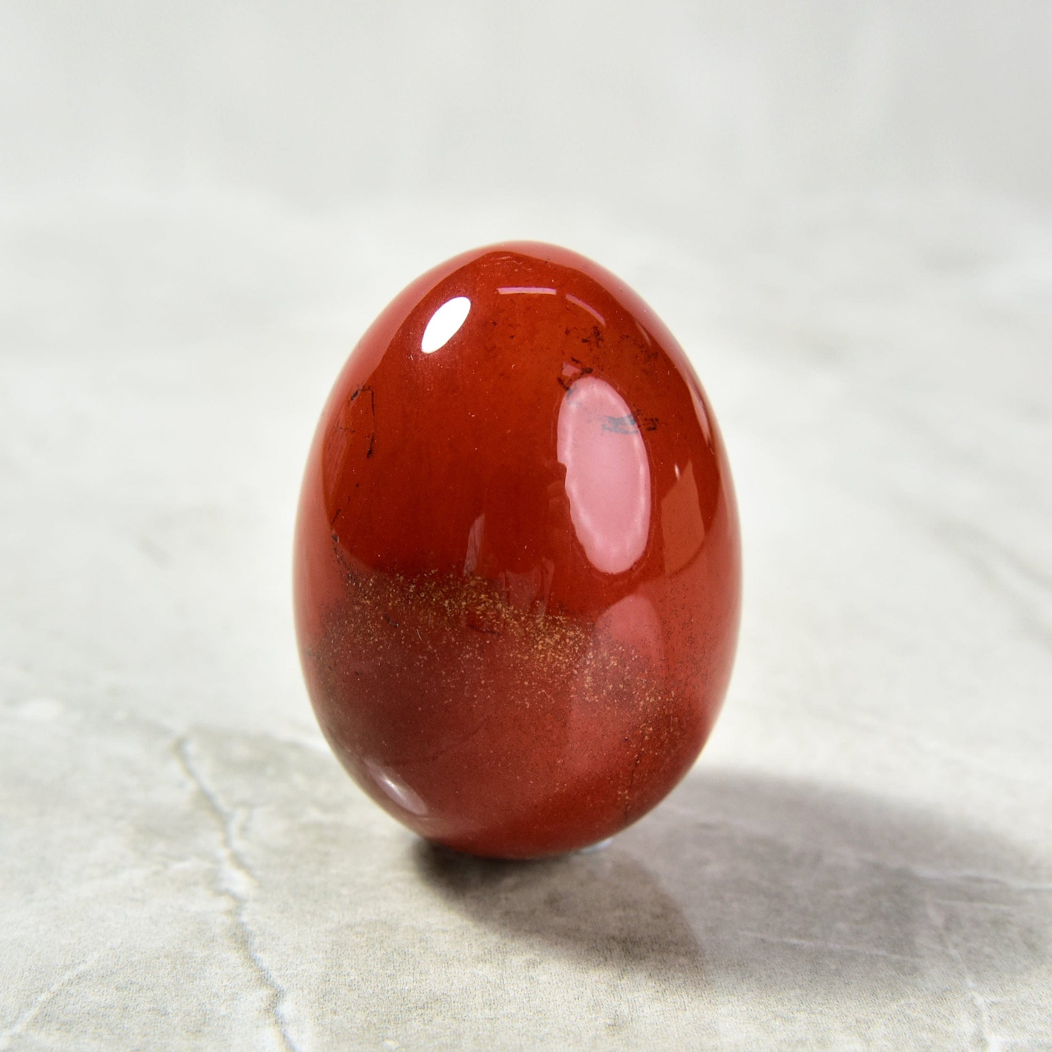 Red Jasper Egg Carving | Grounding Energy | KALIFANO