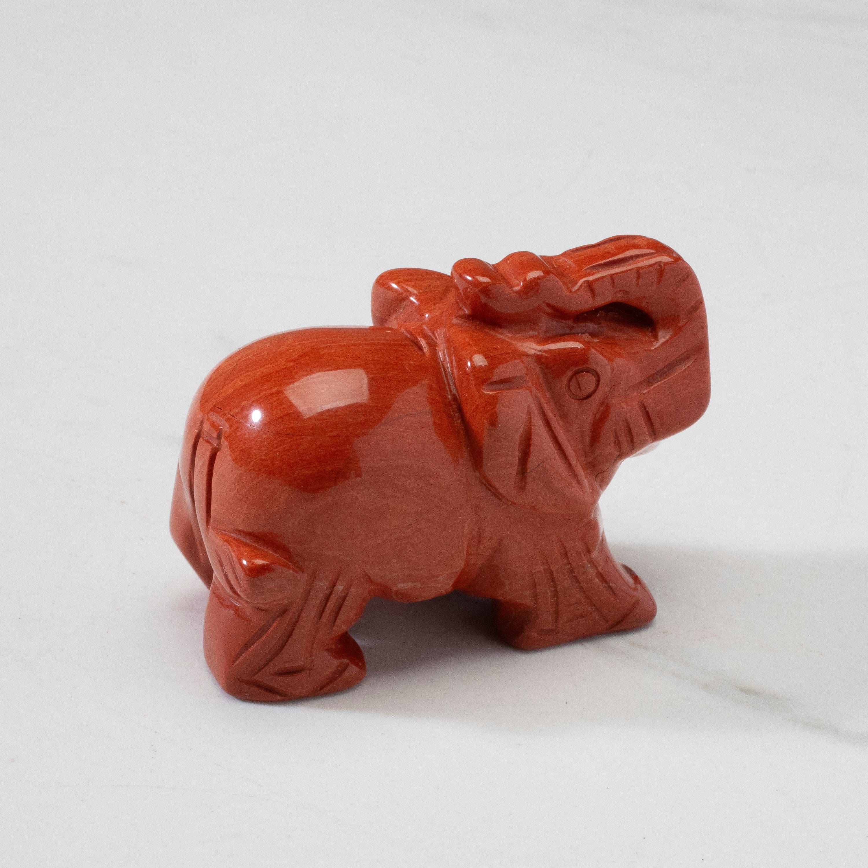 Kalifano Gemstone Carvings Red Jasper Elephant 2.5" Gemstone Carving CV25-E-RJ