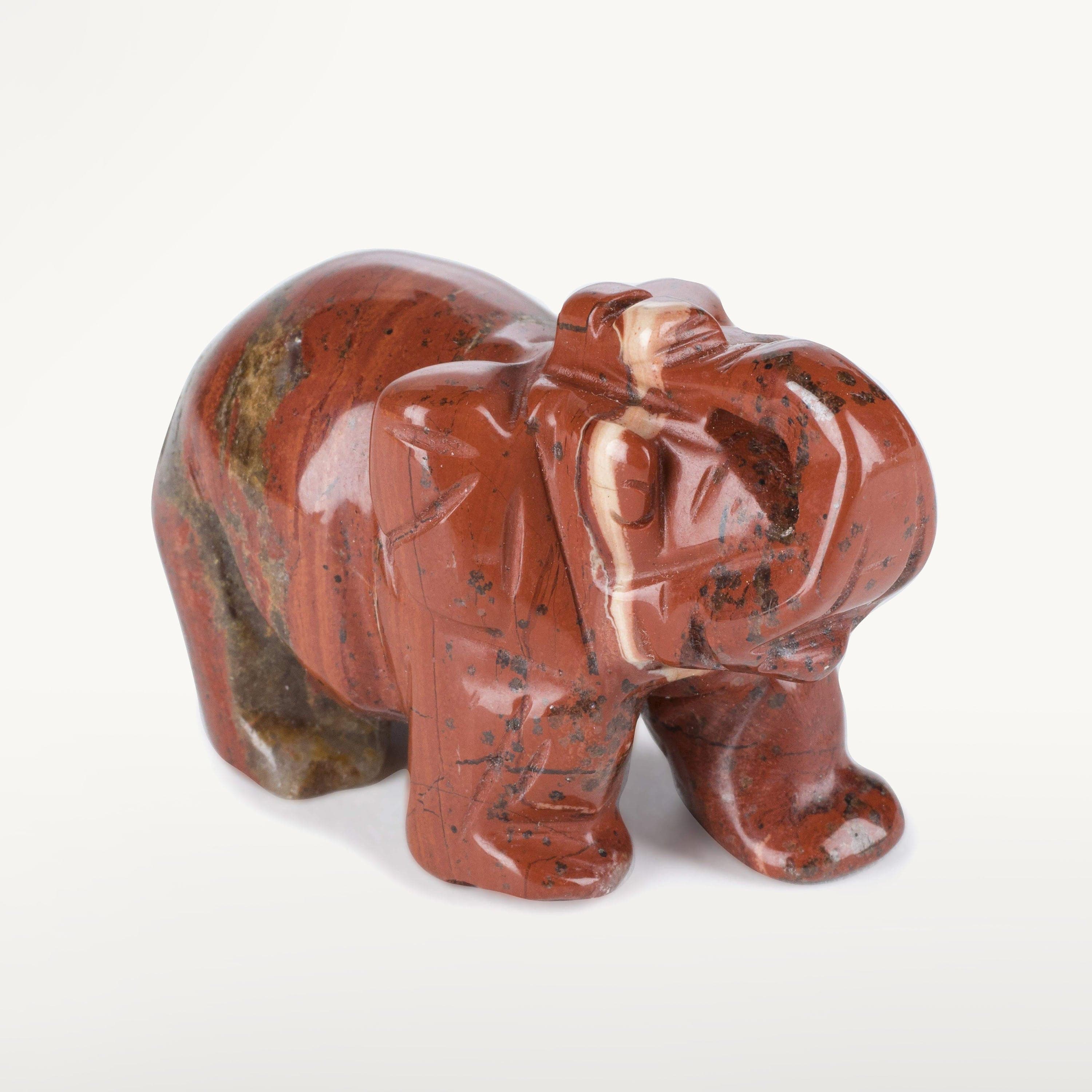 Kalifano Gemstone Carvings Red Jasper Elephant 2" Gemstone Carving CV15-E-RJ