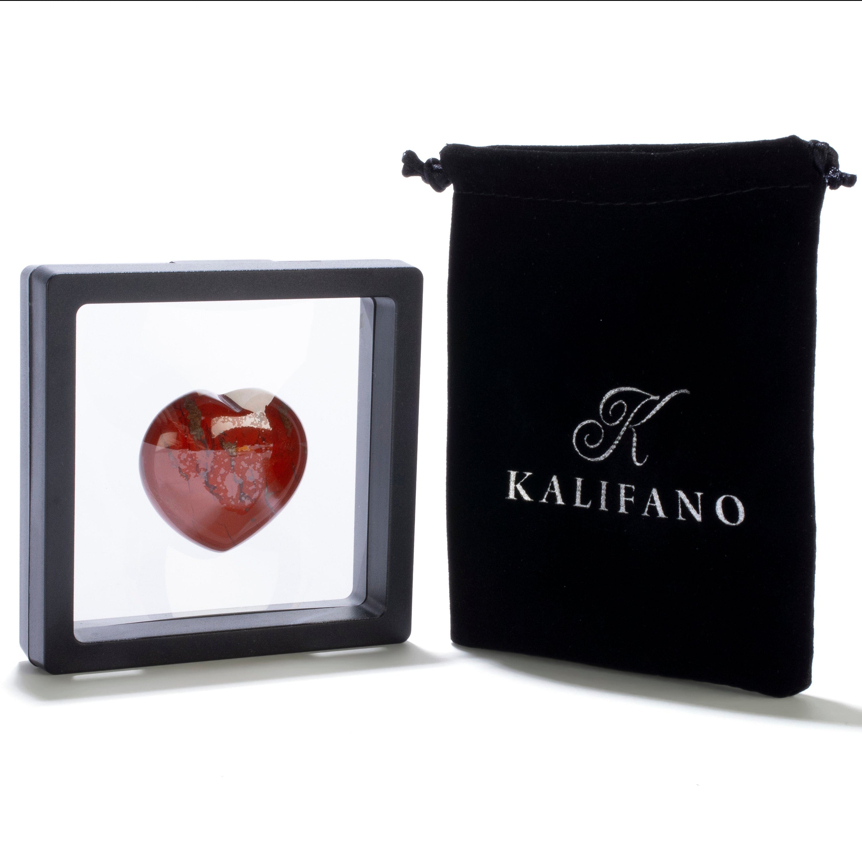 Kalifano Gemstone Carvings Red Jasper Heart Carving GH40-RJ