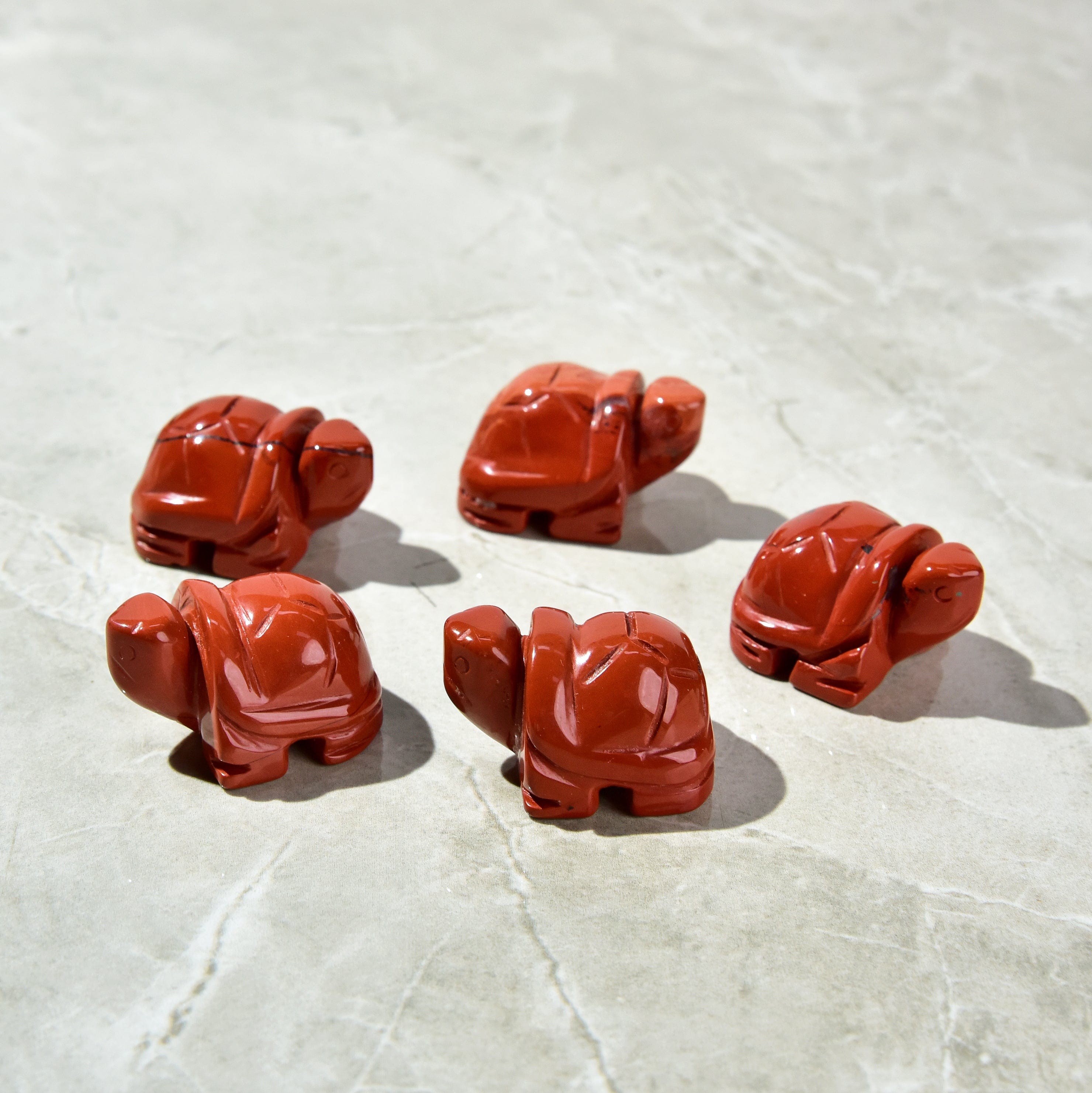 Kalifano Gemstone Carvings Red Jasper Turtle 1.5'' Natural Gemstone Carving CV13-T-RJ