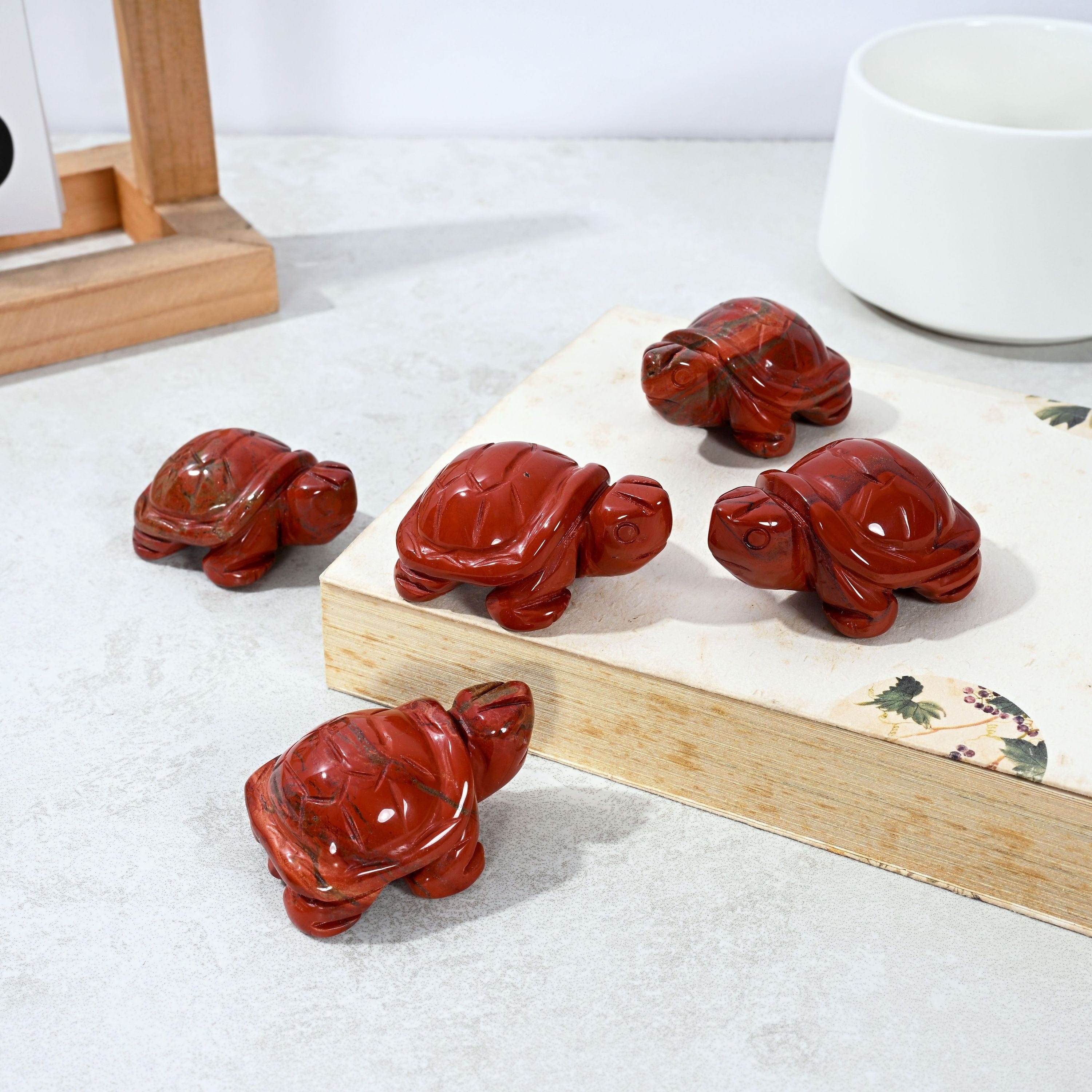 Kalifano Gemstone Carvings Red Jasper Turtle 2'' Natural Gemstone Carving CV14-T-RJ