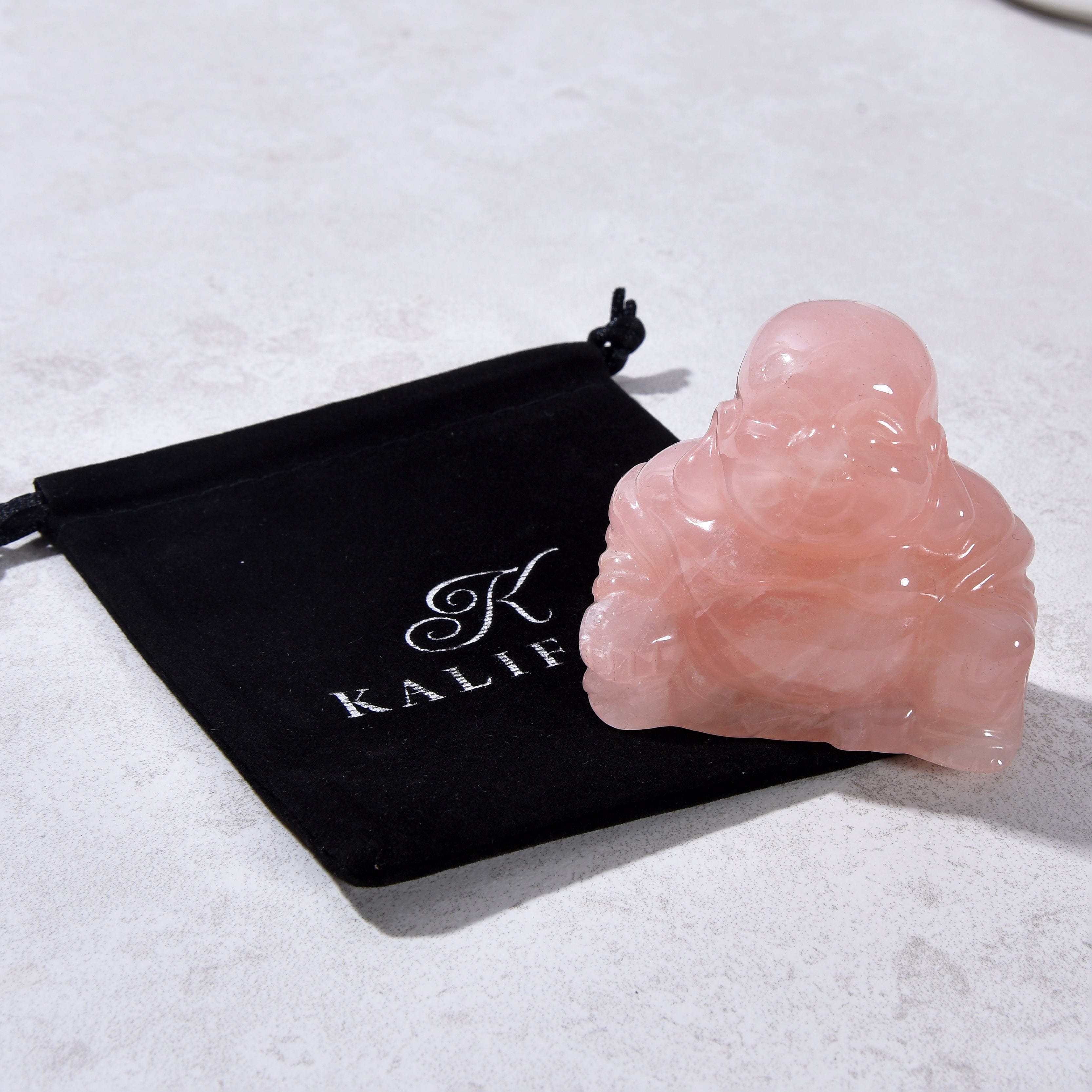 Kalifano Gemstone Carvings Rose Quartz Buddha 2.5" Gemstone Carving CV55-B-RQ