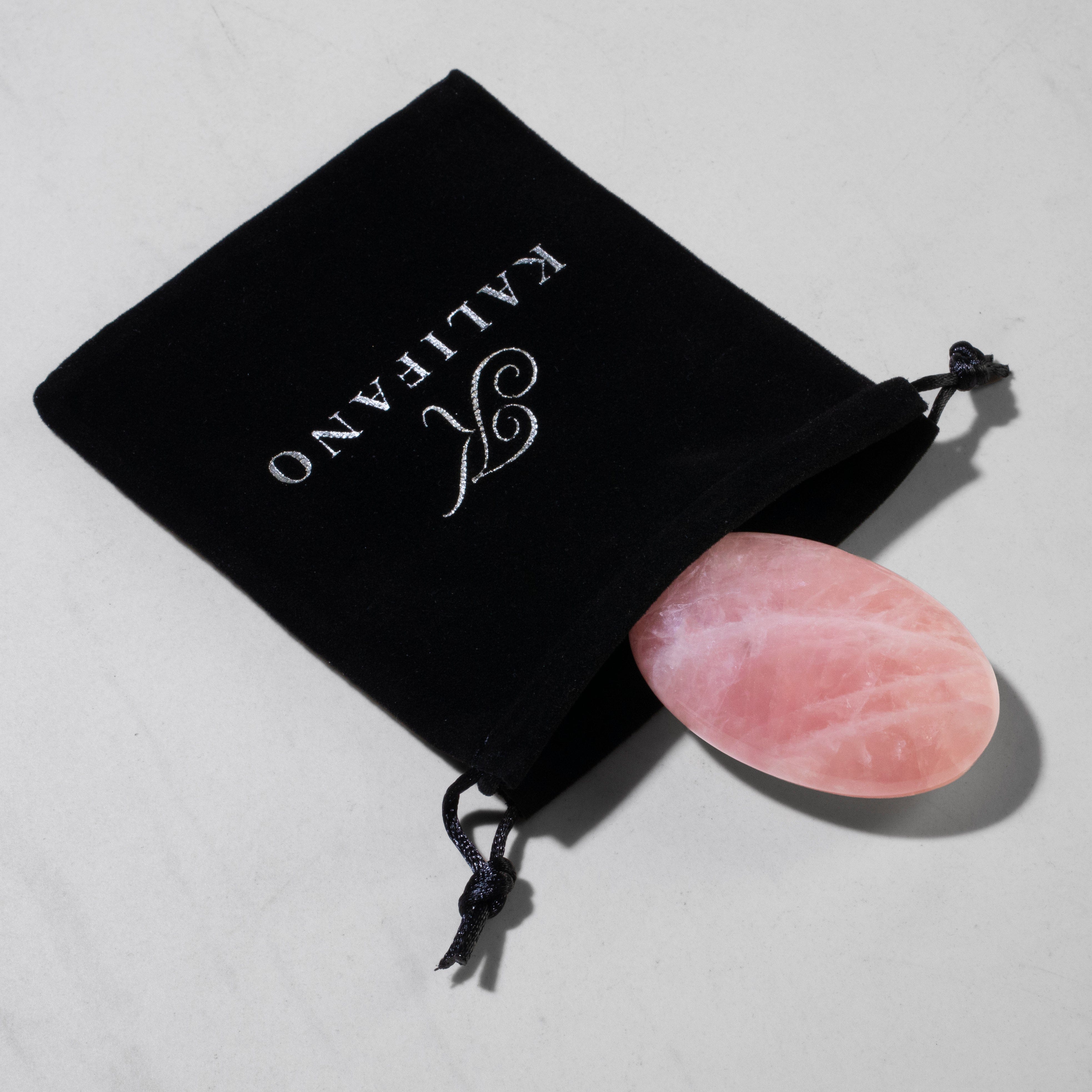 KALIFANO Gemstone Carvings Rose Quartz Palm Stone PS60-RQ