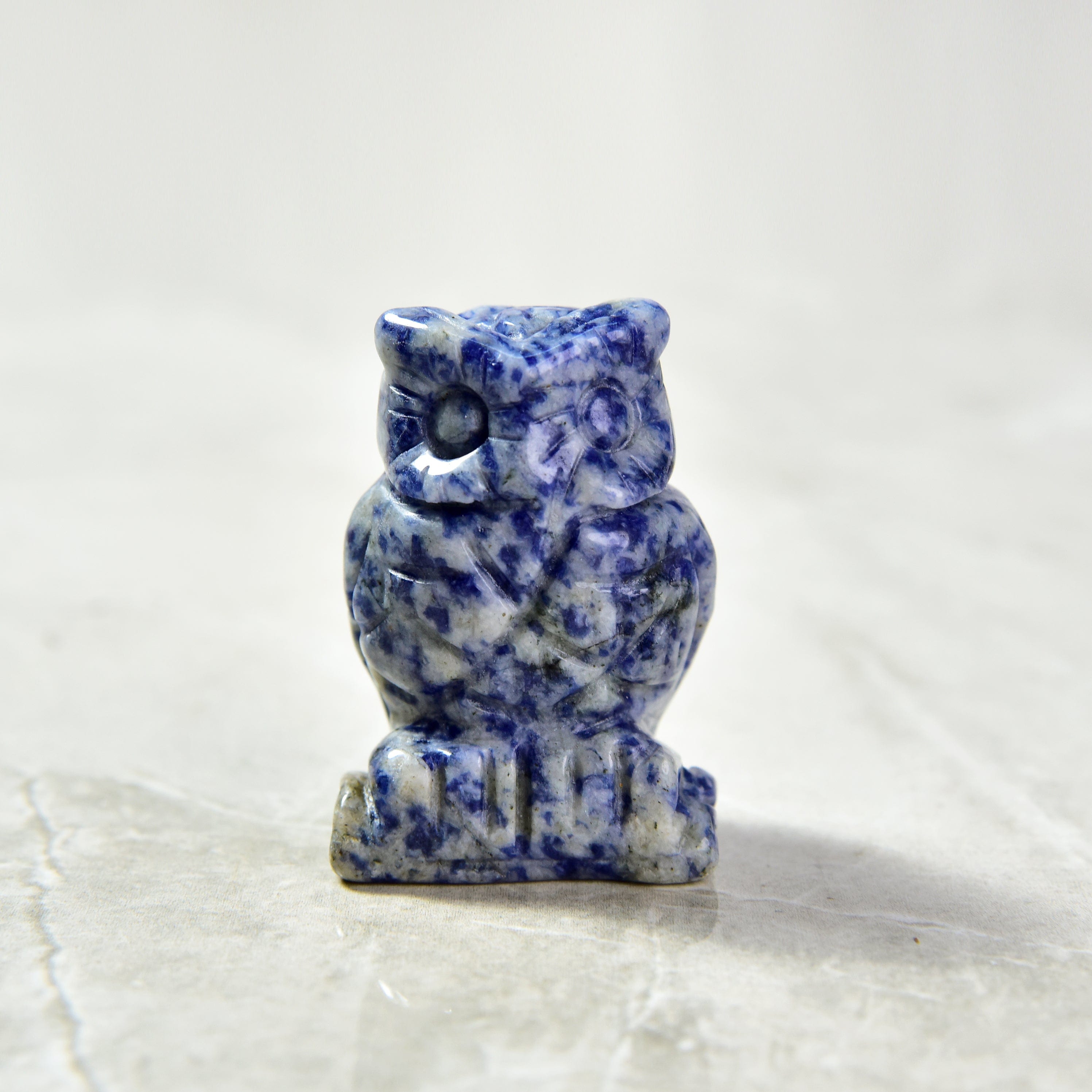 Kalifano Gemstone Carvings Sodalite Owl  2'' Natural Gemstone Carving CV28-O-SD