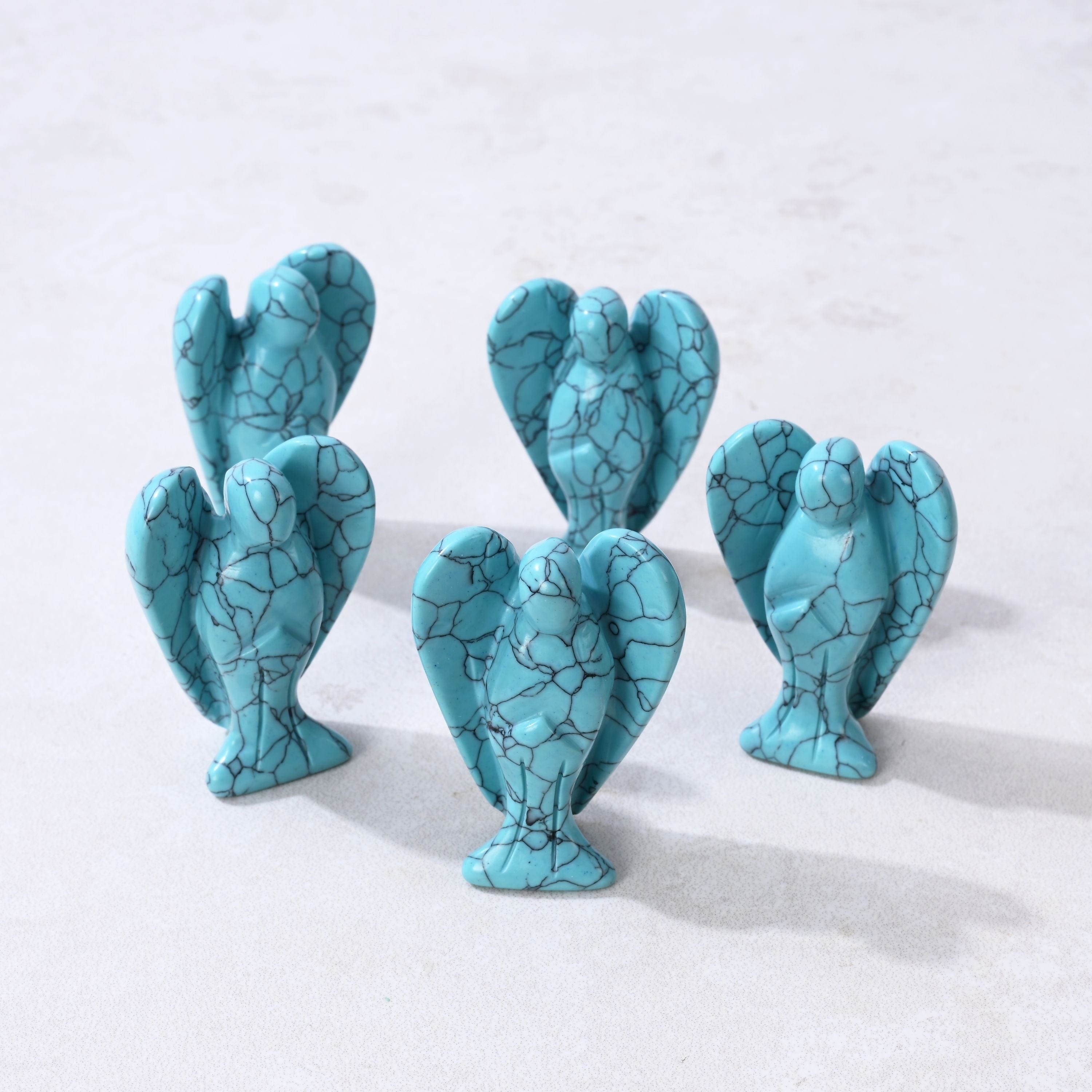 Kalifano Gemstone Carvings Turquoise Angel 2'' Natural Gemstone Carving CV13-A-TQ