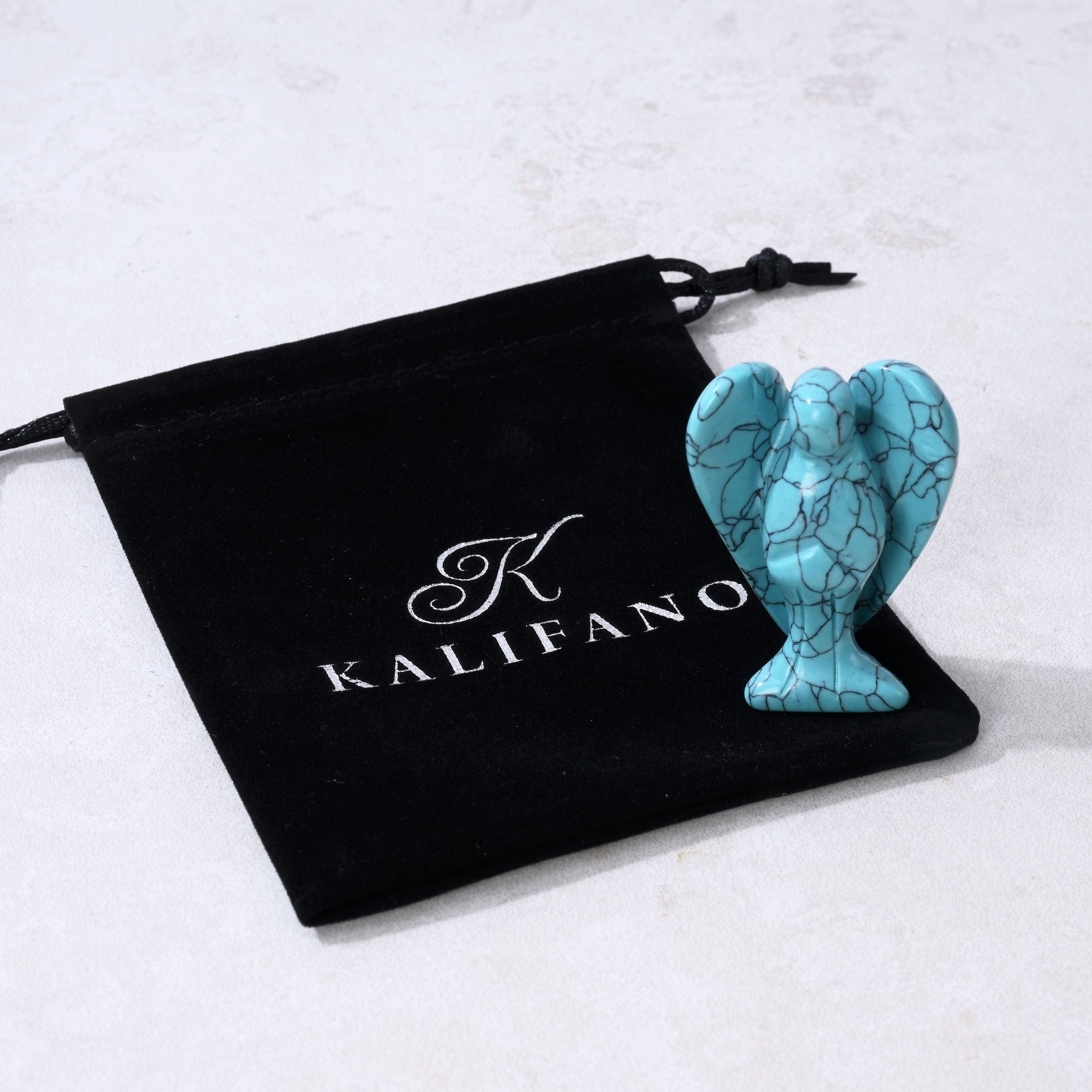 Kalifano Gemstone Carvings Turquoise Angel 2'' Natural Gemstone Carving CV13-A-TQ