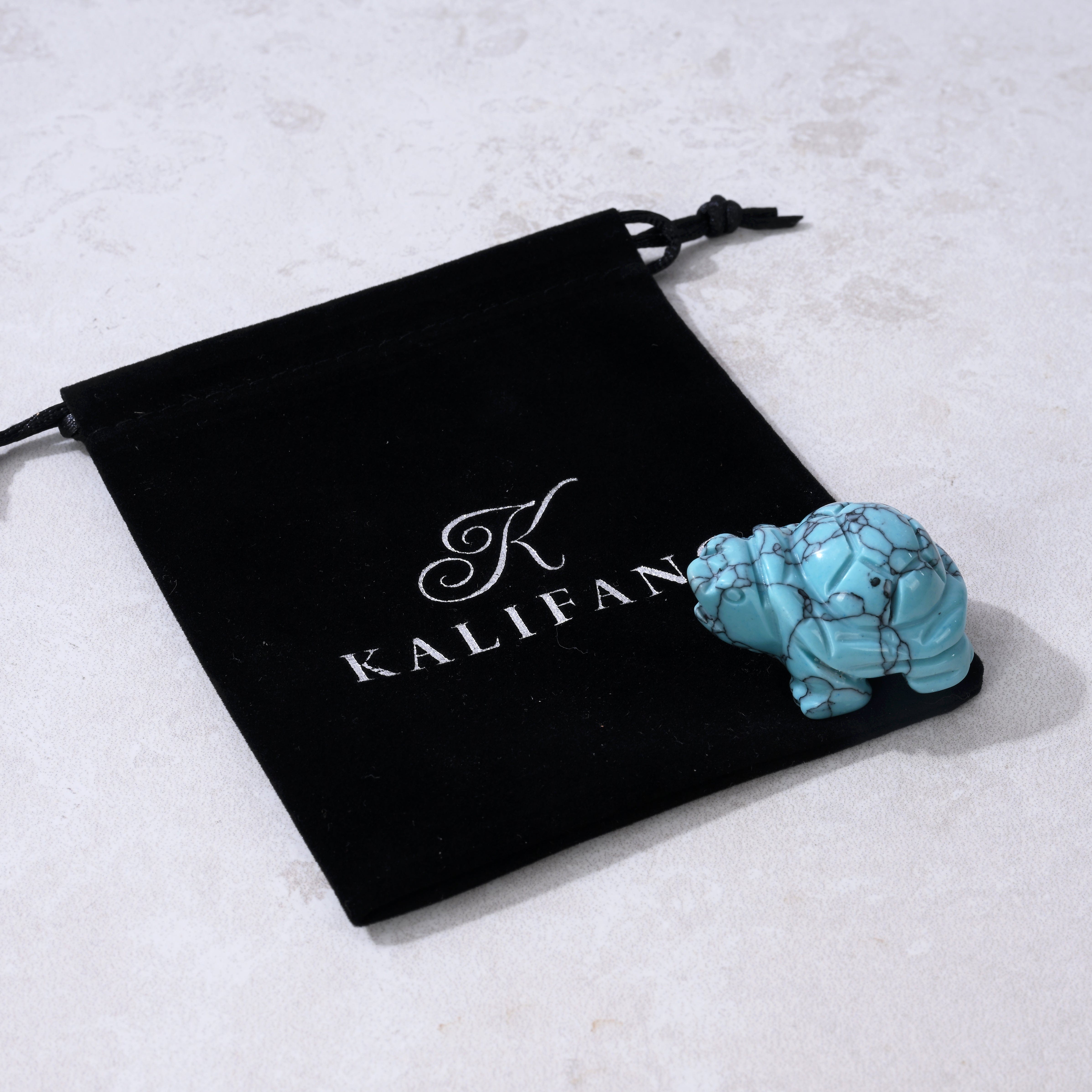 Kalifano Gemstone Carvings Turquoise Turtle 2'' Natural Gemstone Carving CV14-T-TQ