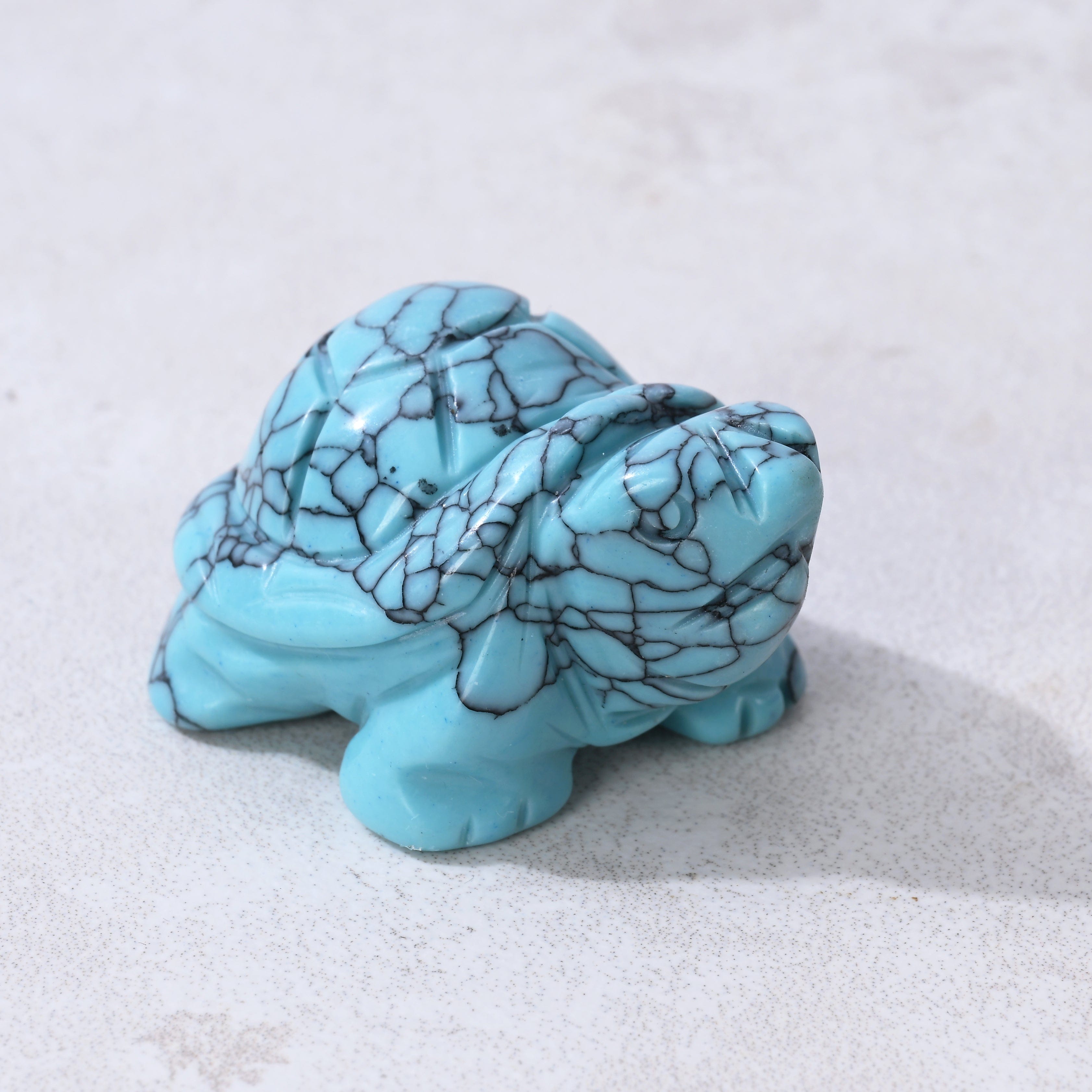 Kalifano Gemstone Carvings Turquoise Turtle 2'' Natural Gemstone Carving CV14-T-TQ