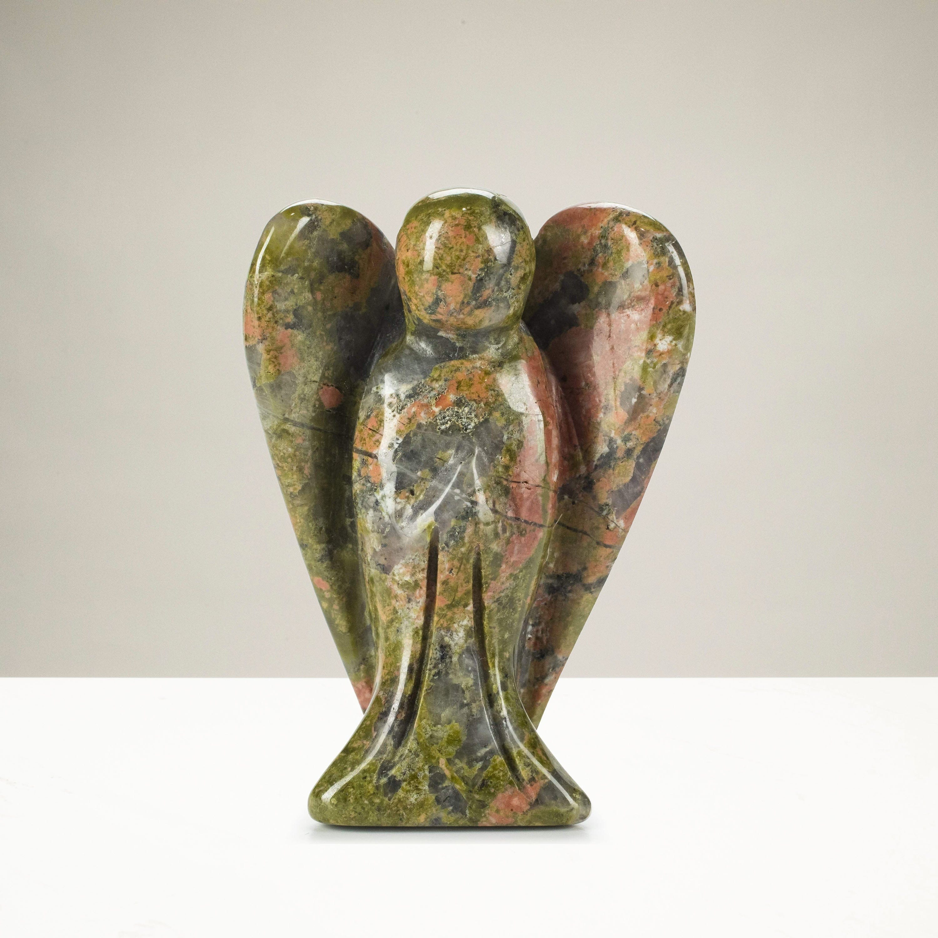 Kalifano Gemstone Carvings Unakite Angel  2'' Natural Gemstone Carving CV13-A-UE