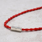 Genuine Coral Necklace with Native American Sterling Silver Barrel Bead - 18