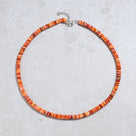 Spiny Oyster Gemstone Necklace with Sterling Silver Clasp - 18