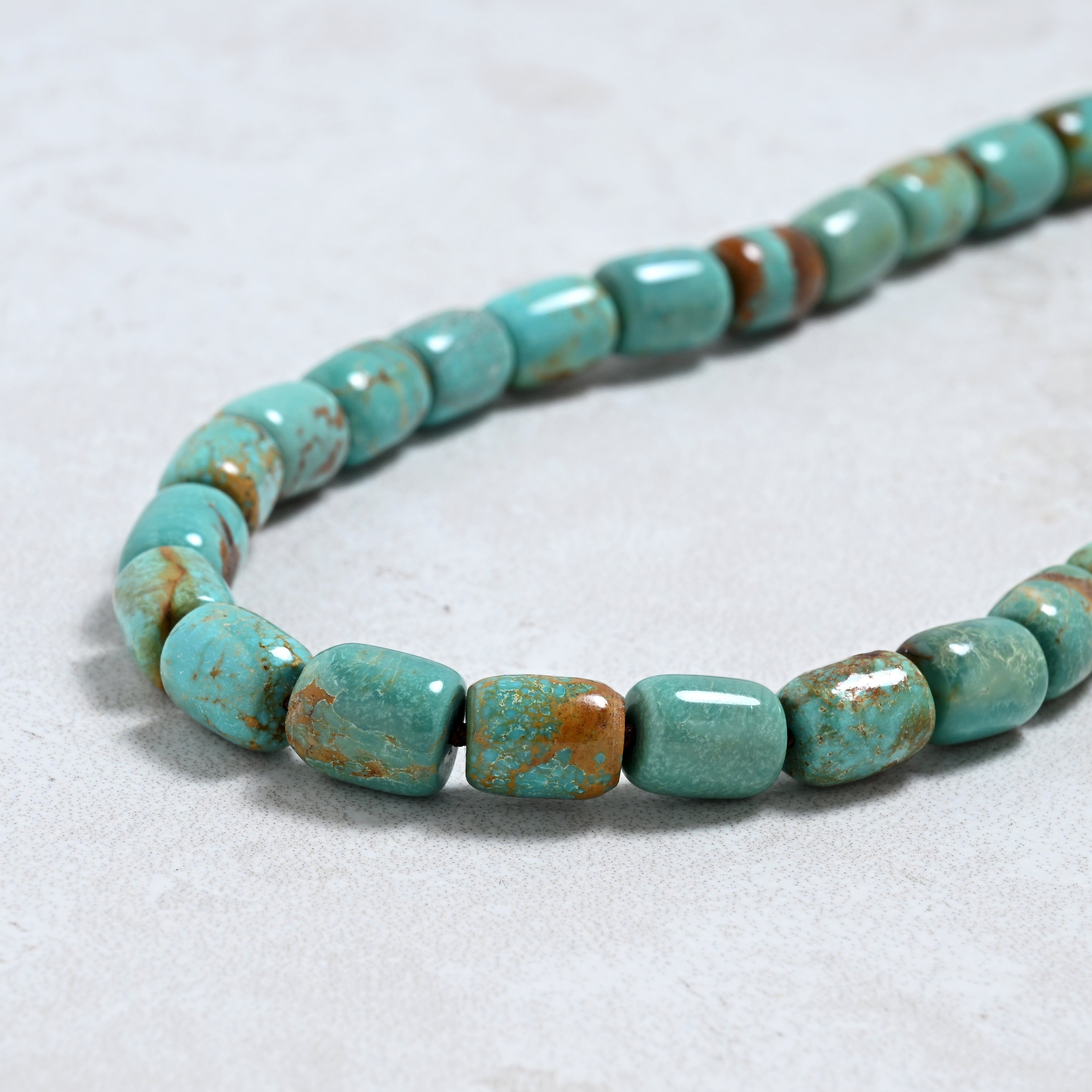 KALIFANO Gemstone Jewelry 18" Turquoise Gemstone Necklace with Sterling Silver Clasp 925N-25-TQ